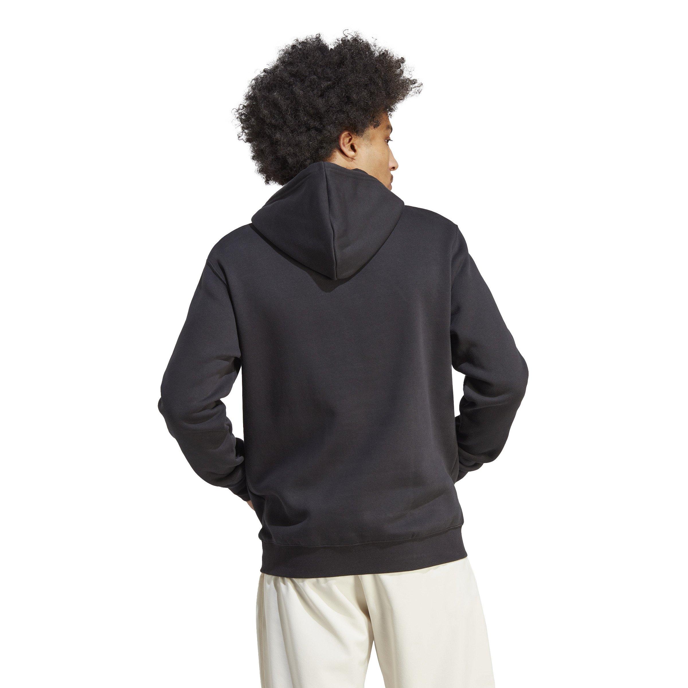 adidas Men's Trefoil Essentials Pullover Hoodie-Black - BLACK Thumbnail View 2
