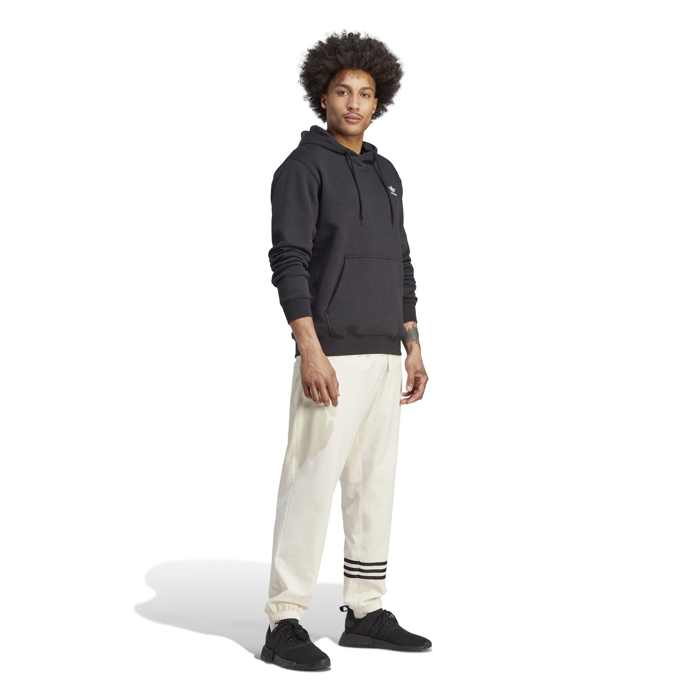 adidas Men's Trefoil Essentials Pullover Hoodie-Black - BLACK Thumbnail View 6