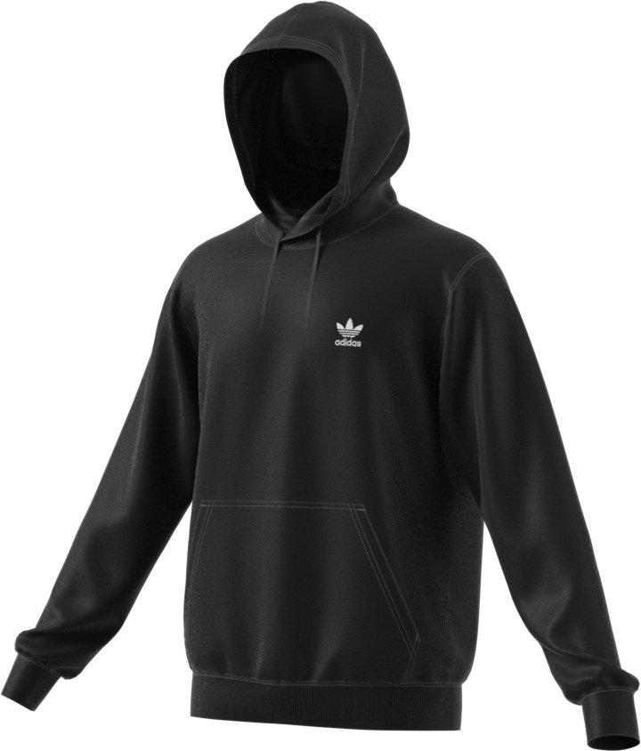 adidas Men's Trefoil Essentials Pullover Hoodie-Black - BLACK Thumbnail View 7