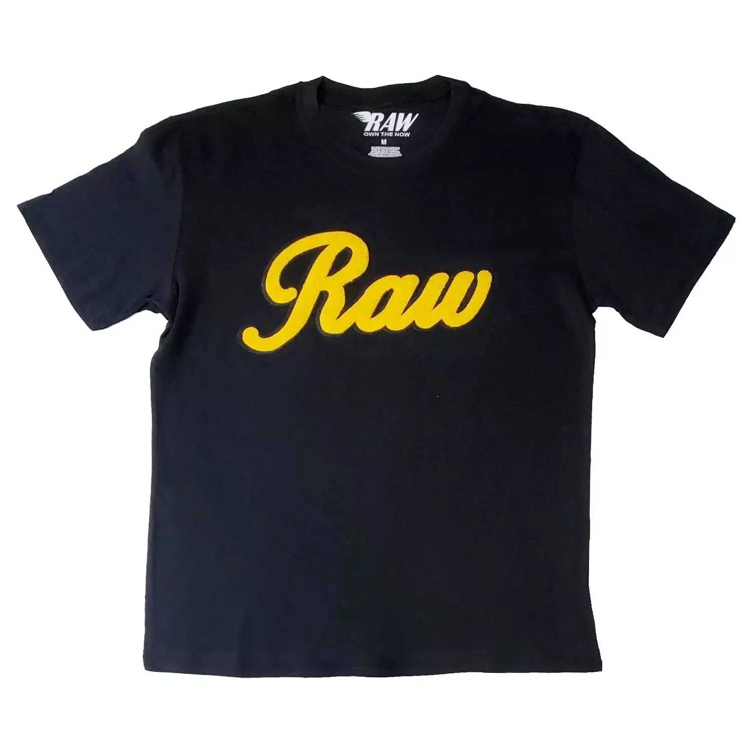 Rawyalty Men's Cursive Tee - Black/Yellow - BLACK