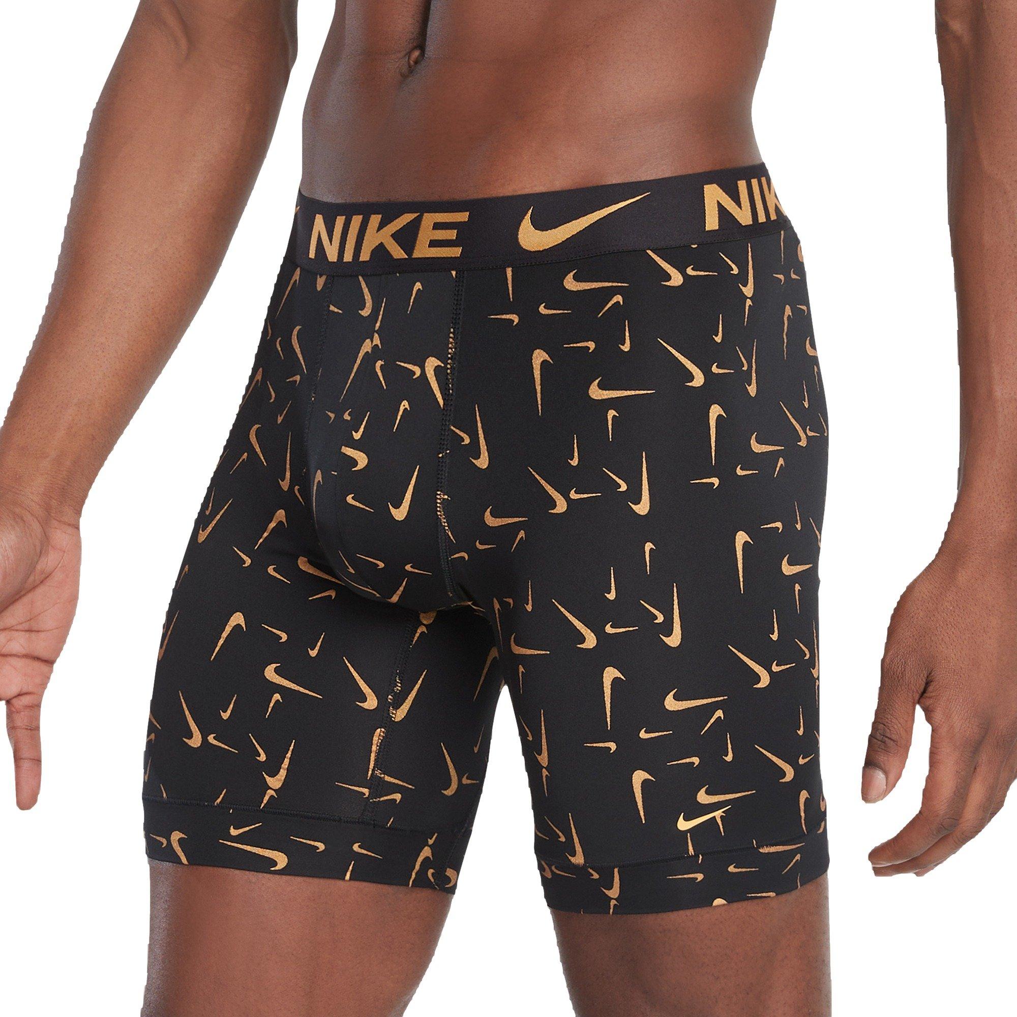 Nike Dri-FIT Essential Micro Boxer Briefs-3PK-Black/Gold - Hibbett
