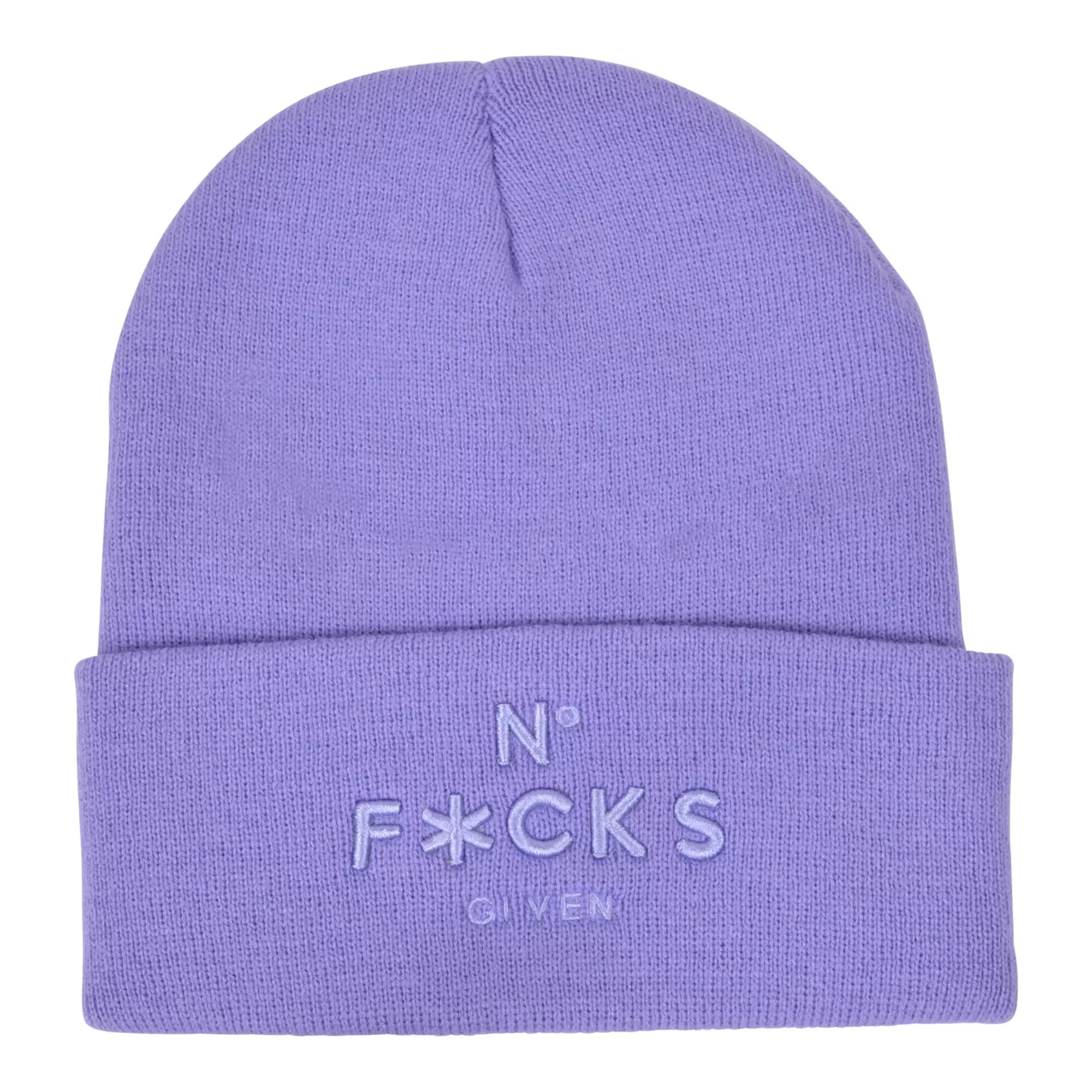 Field Grade No F*cks Given Cuff Beanie-Light Purple - LIGHT PURPLE