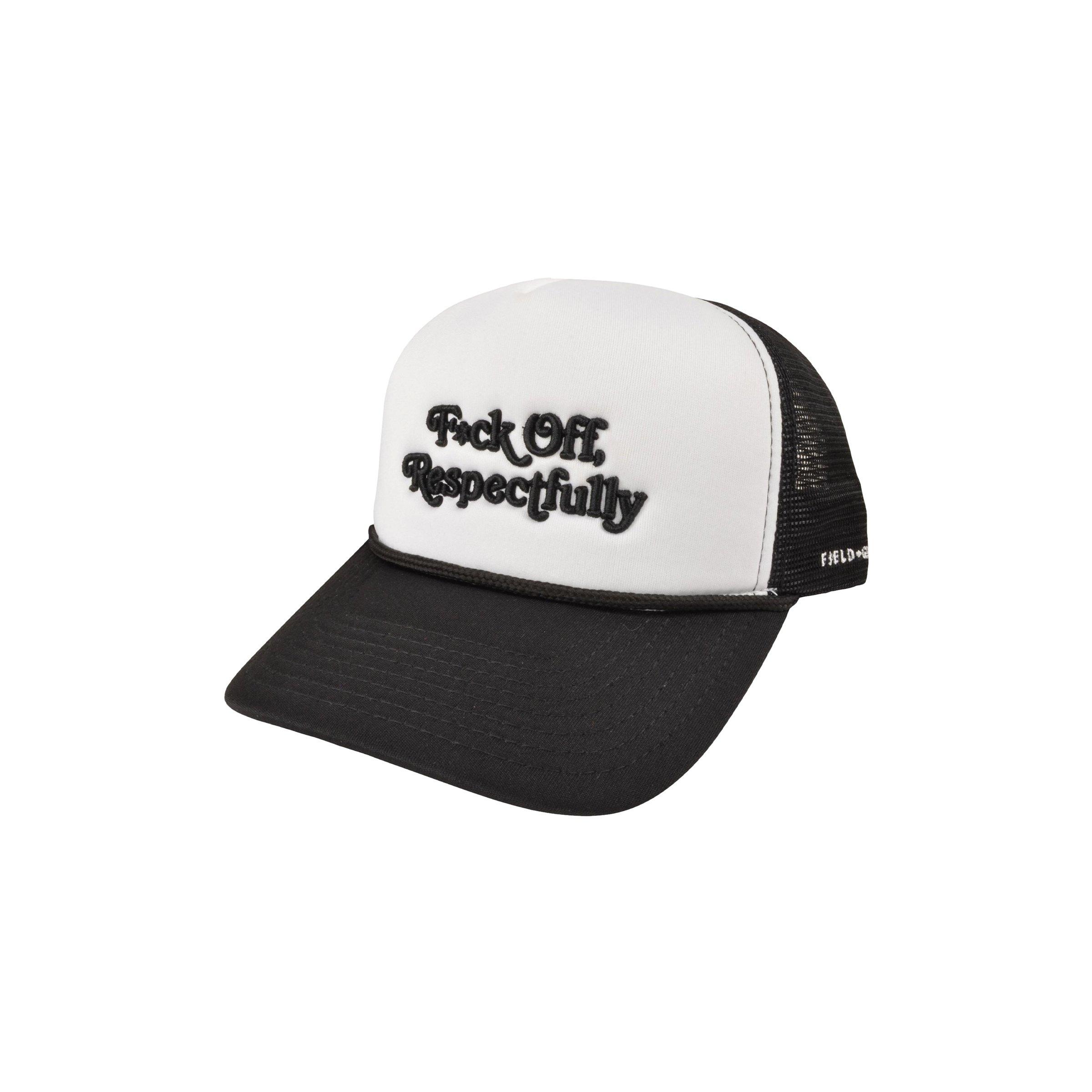 Field Grade Respectfully Corded Trucker Snapback-White/Black - WHITE/BLACK Thumbnail View 1