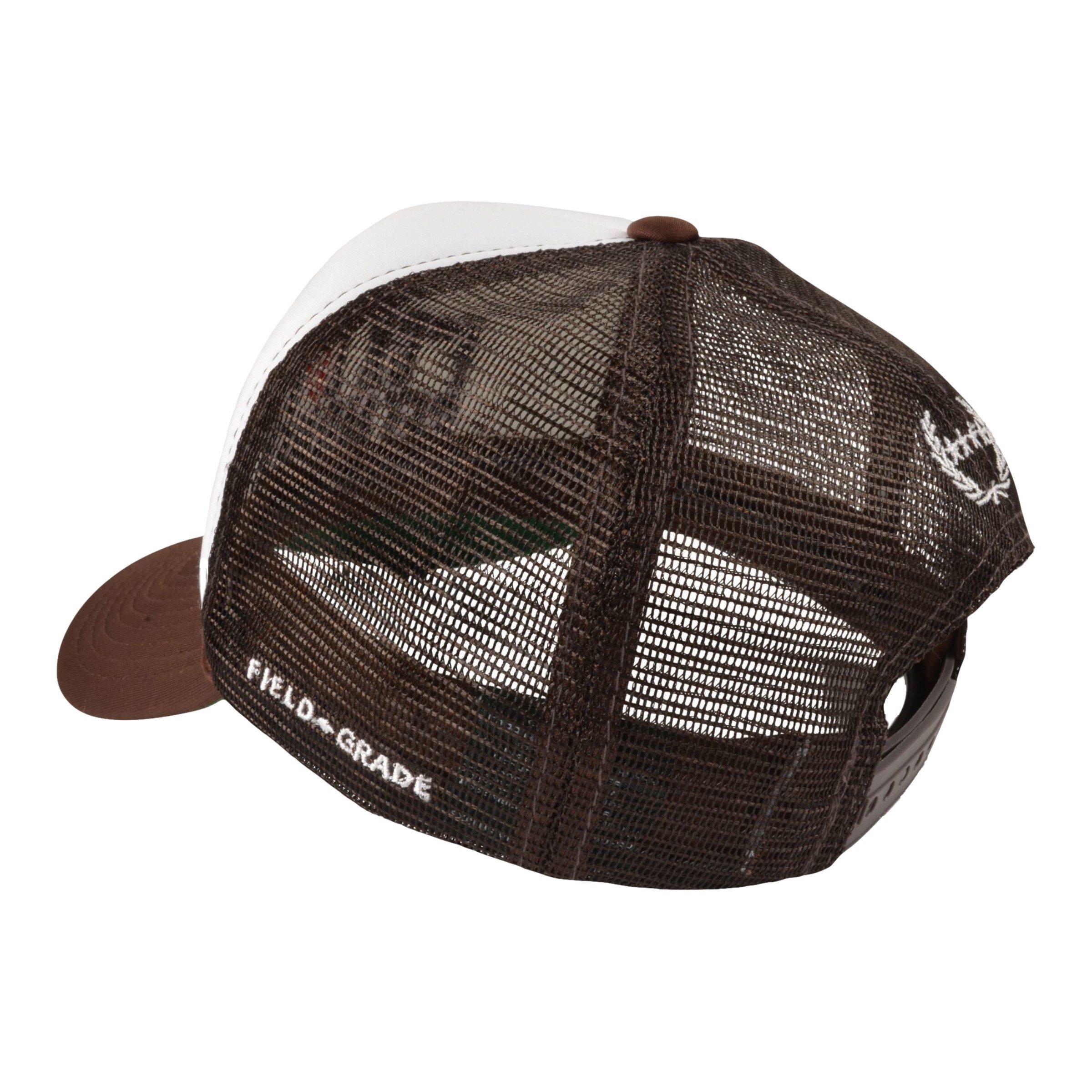 Field Grade F*ck Love Get Money Trucker Snapback-White/Brown - WHITE/BROWN Thumbnail View 3