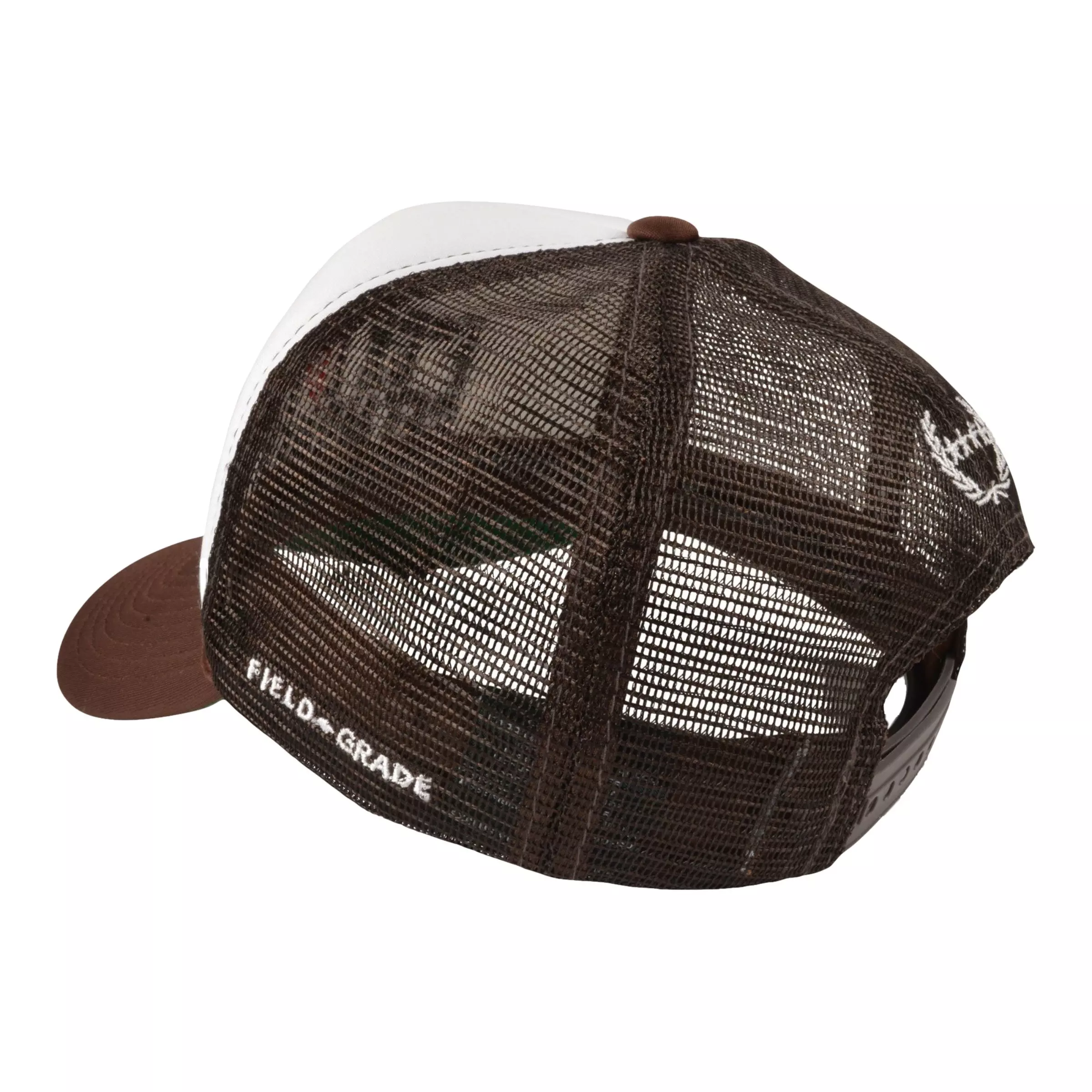 Field Grade F*ck Love Get Money Trucker Snapback-White/Brown - WHITE/BROWN
