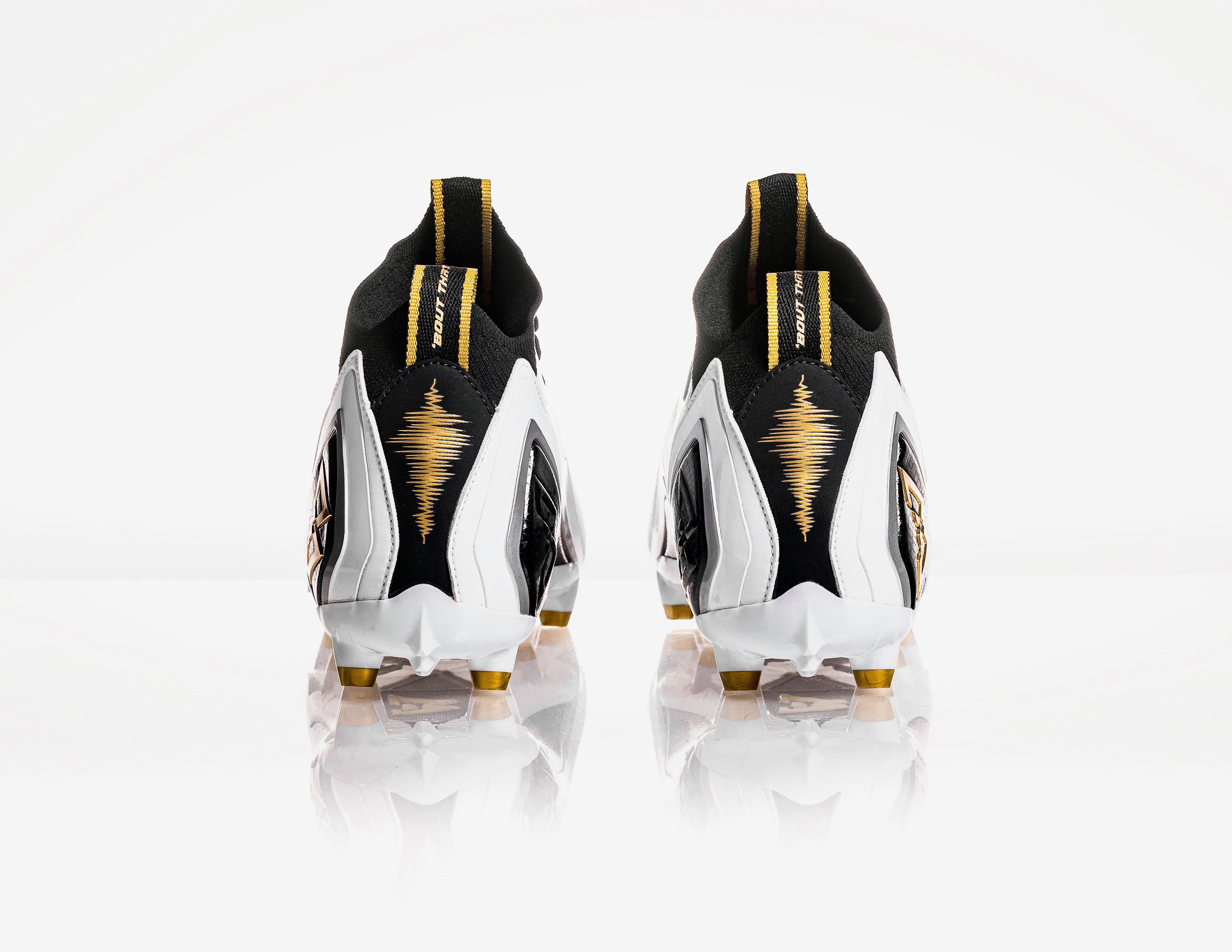 Beastmode B.T.A. Elite "White/Black/Metallic Gold" Men's Football Cleat - WHITE/BLACK Thumbnail View 3