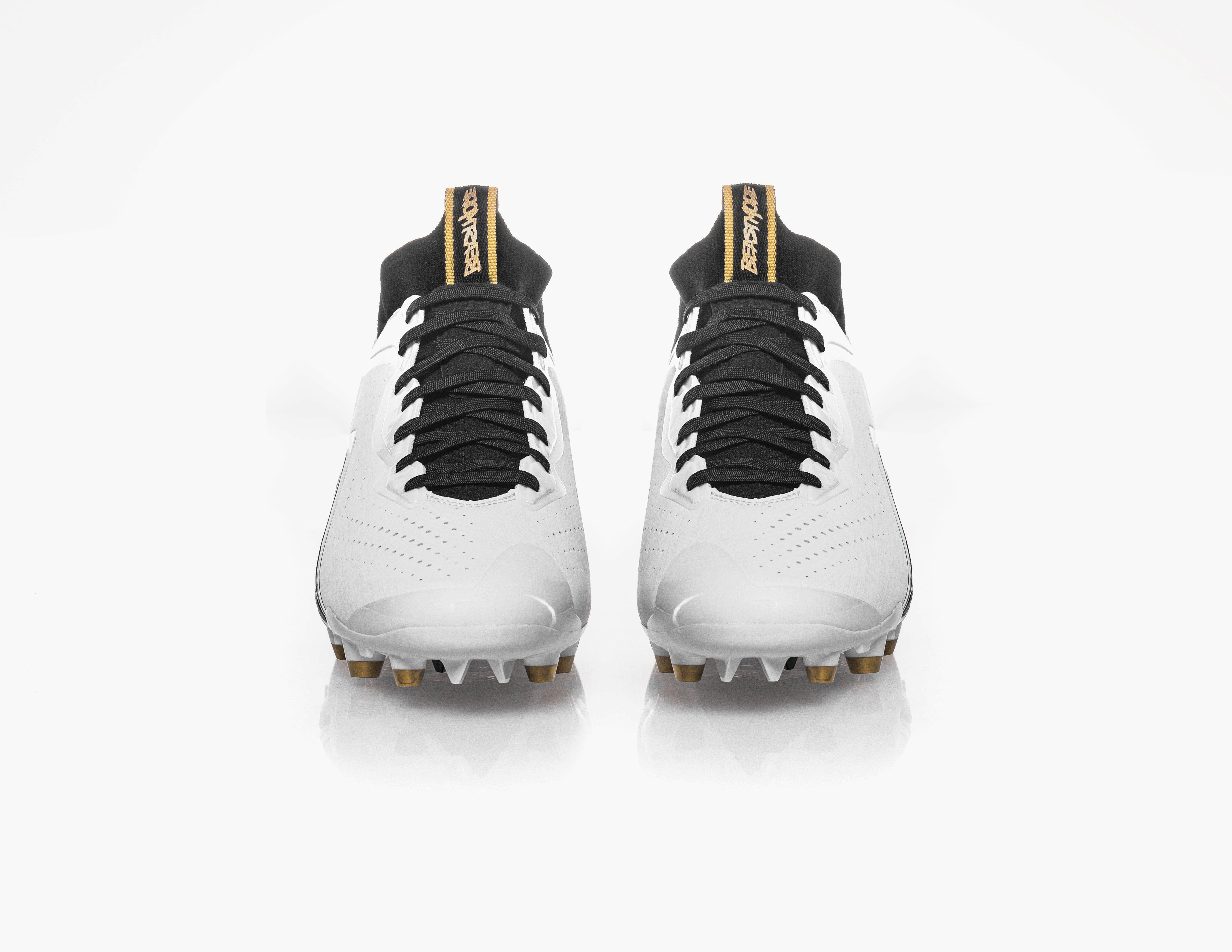 Beastmode B.T.A. Elite "White/Black/Metallic Gold" Men's Football Cleat - WHITE/BLACK Thumbnail View 6