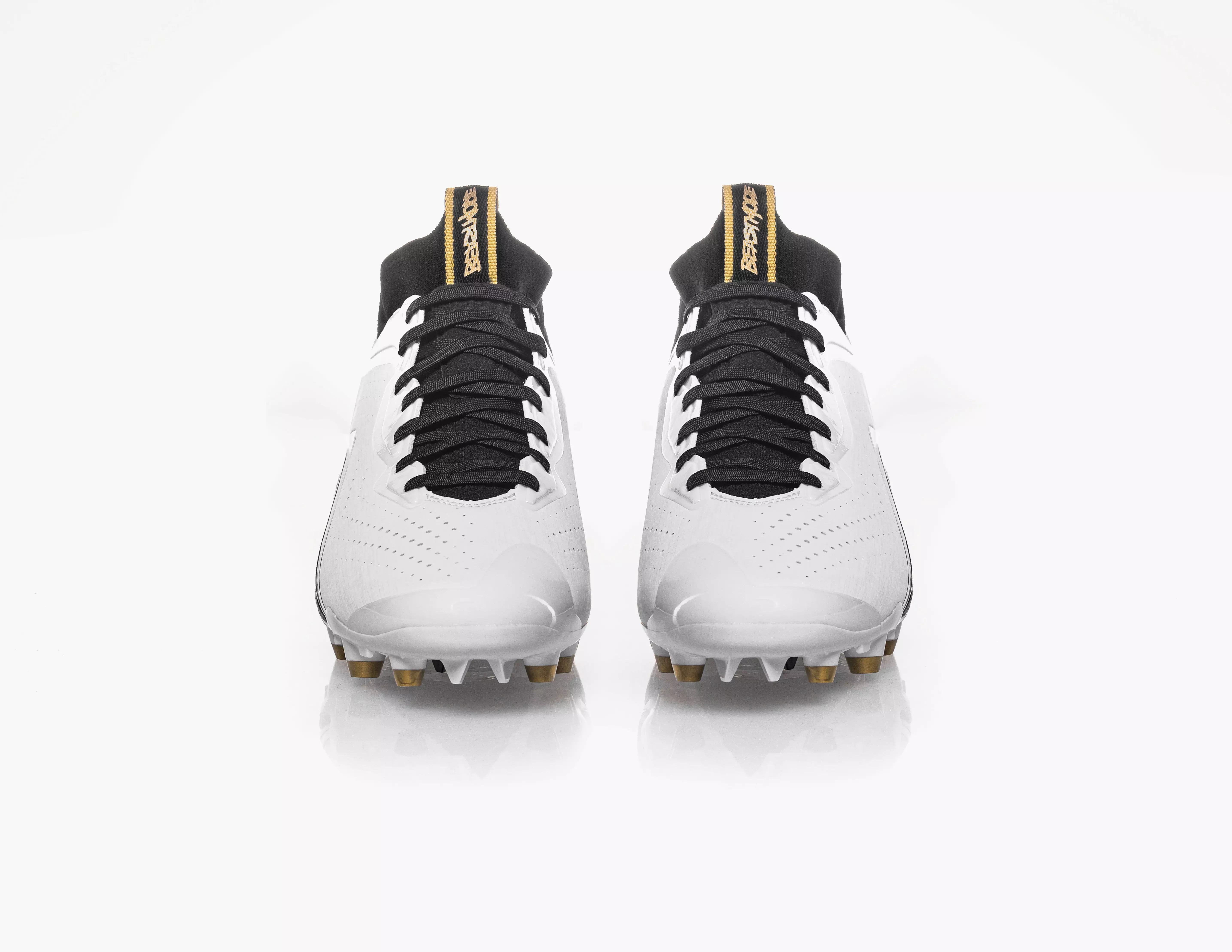 Beastmode B.T.A. Elite "White/Black/Metallic Gold" Men's Football Cleat - WHITE/BLACK