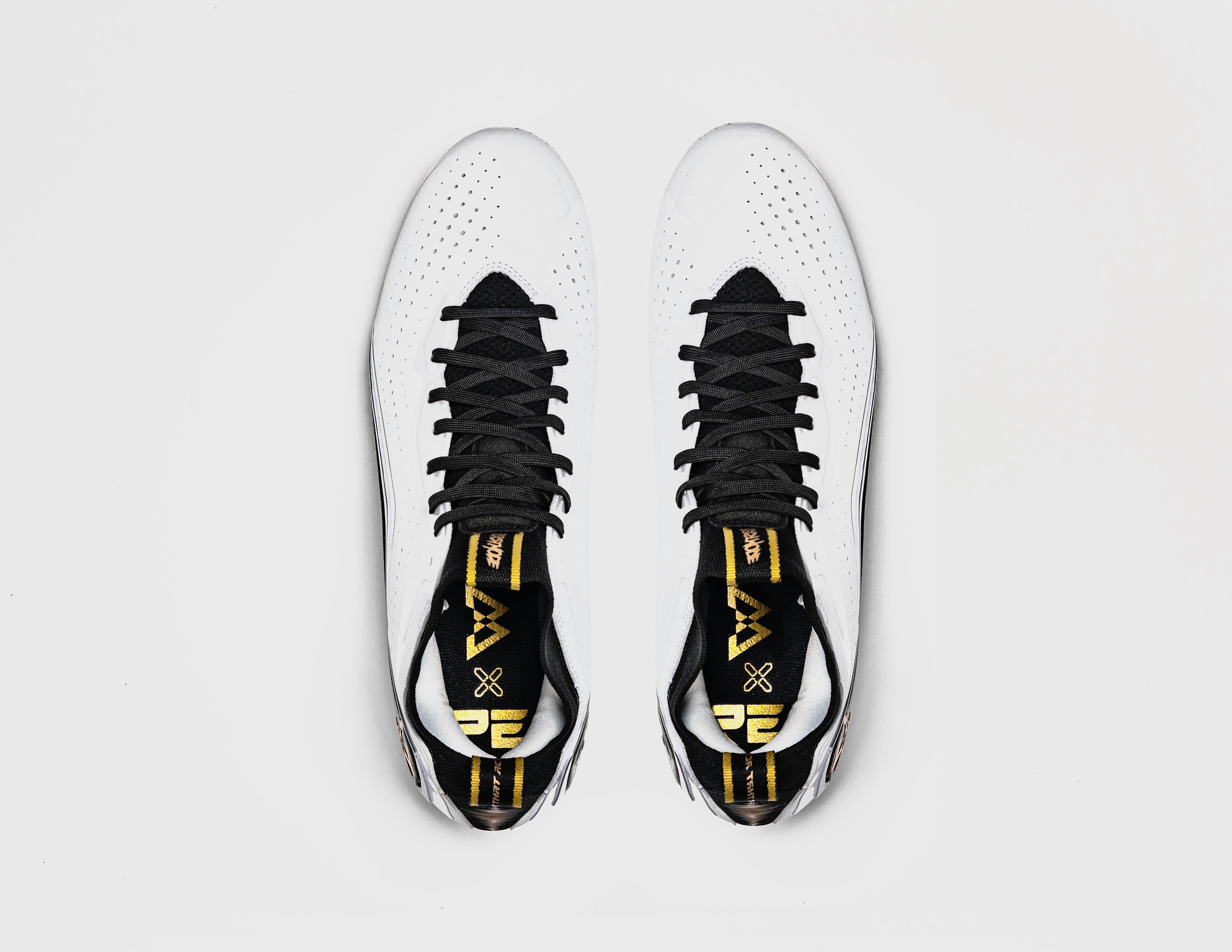 Beastmode B.T.A. Elite "White/Black/Metallic Gold" Men's Football Cleat - WHITE/BLACK Thumbnail View 7