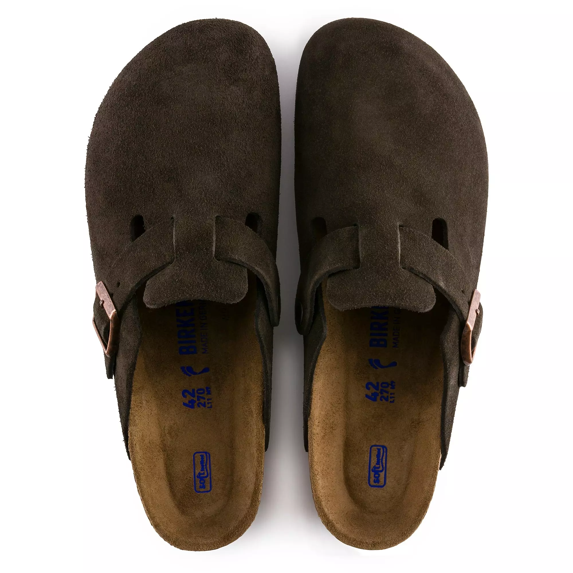 Birkenstock Boston Soft Suede "Mocha" Unisex Sandal - BROWN