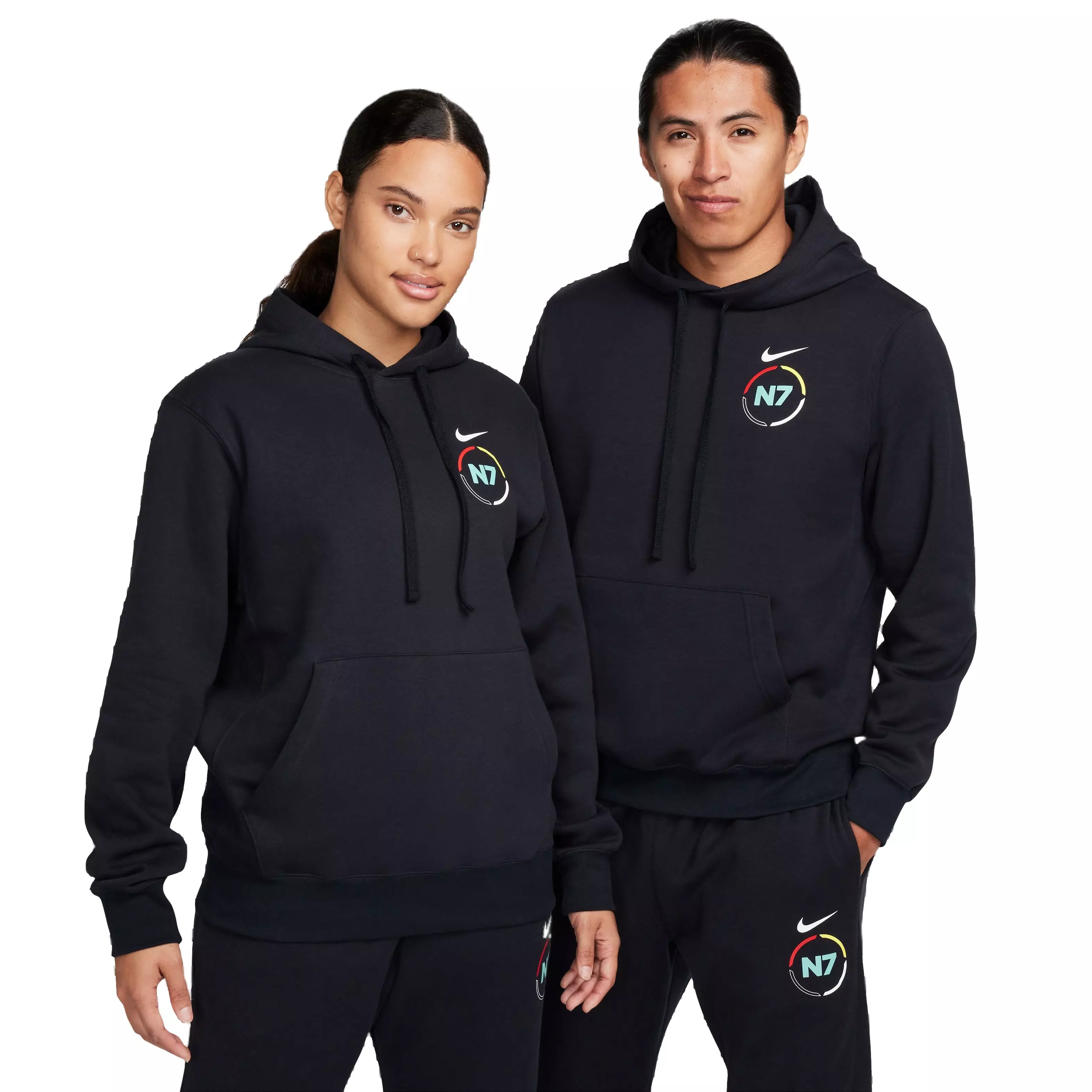 Nike Unisex Sportswear Club Fleece N7 Hoodie - BLACK