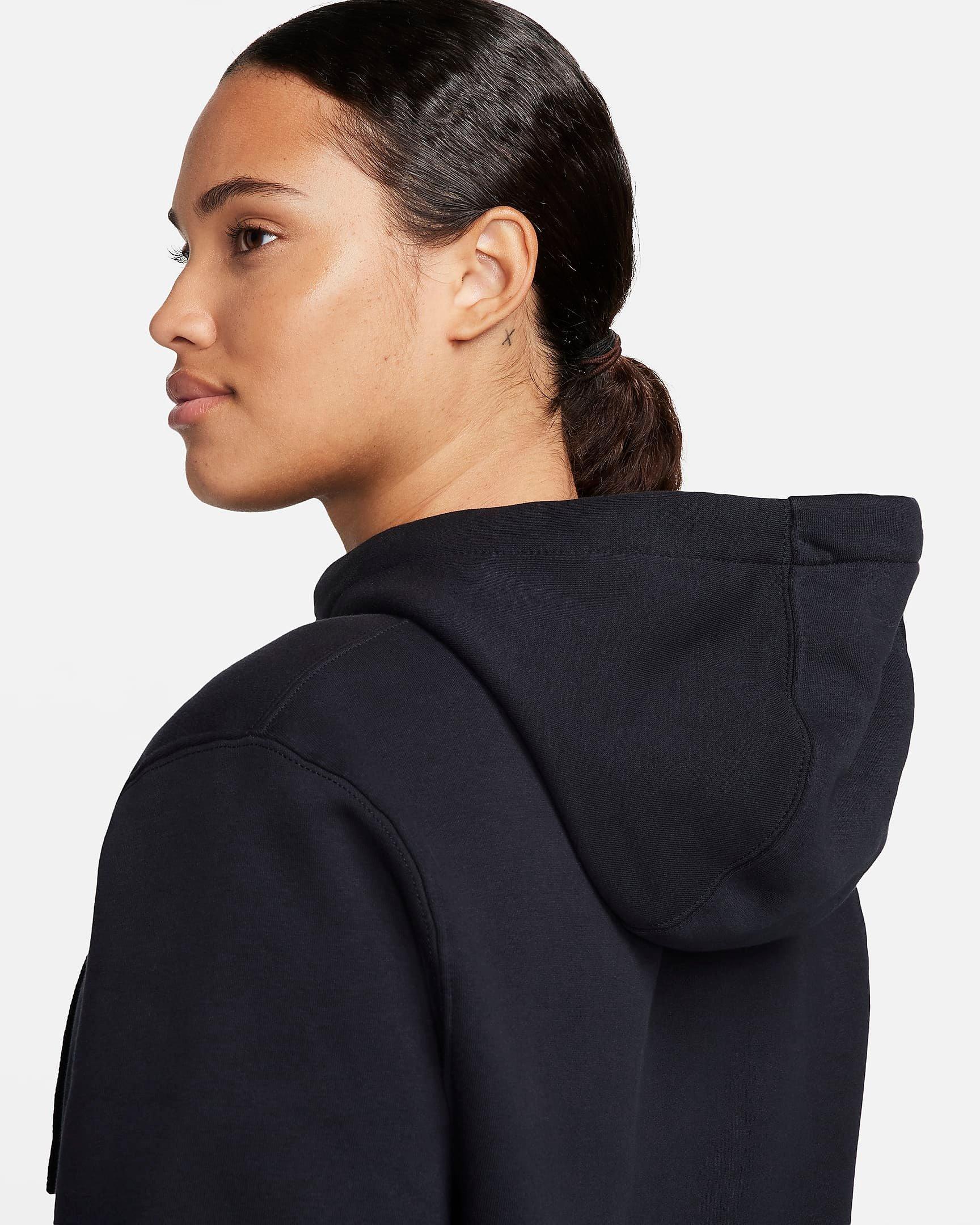 Nike Unisex Sportswear Club Fleece N7 Hoodie - BLACK Thumbnail View 8