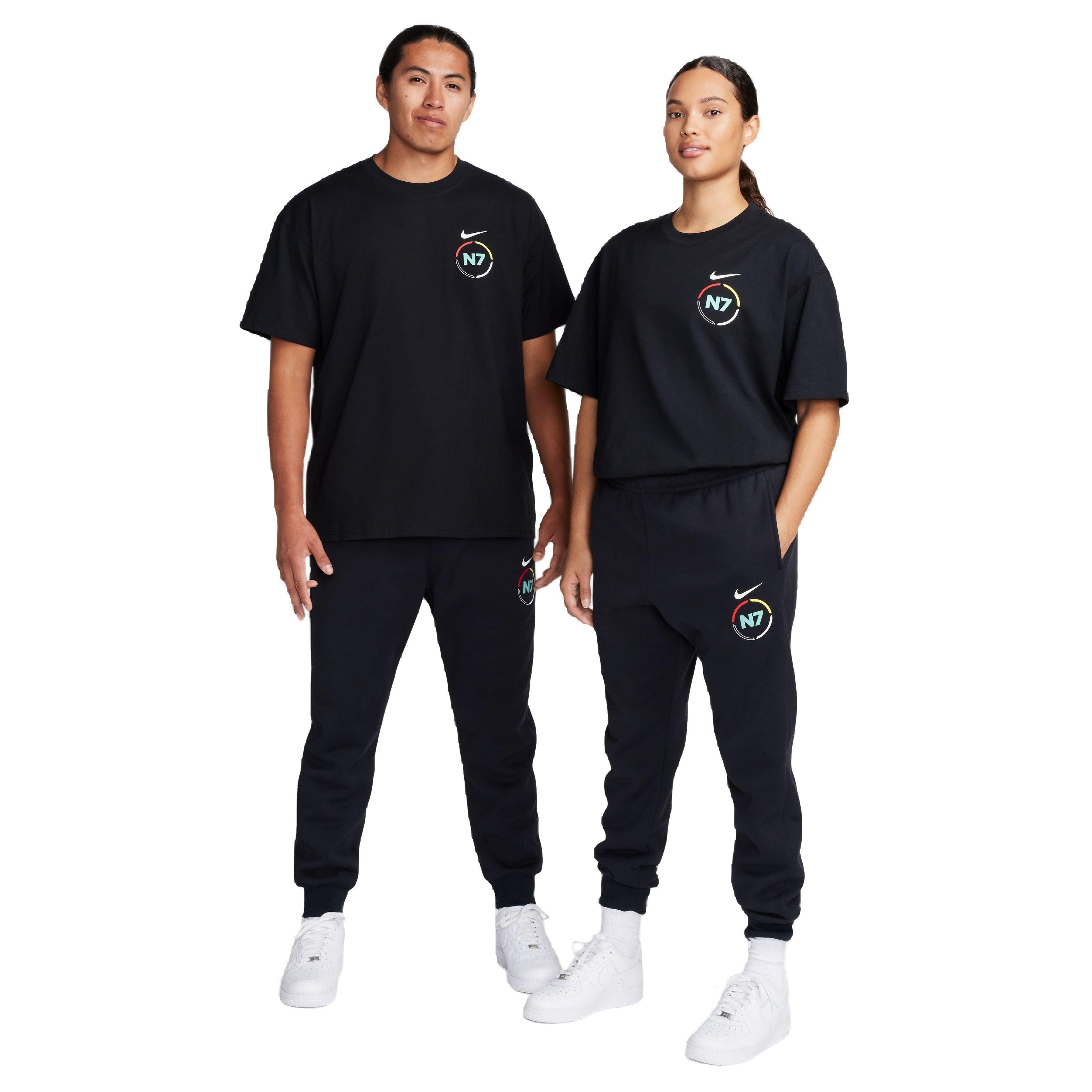 Nike Unisex Sportswear Club Fleece N7 Joggers - BLACK Thumbnail View 7