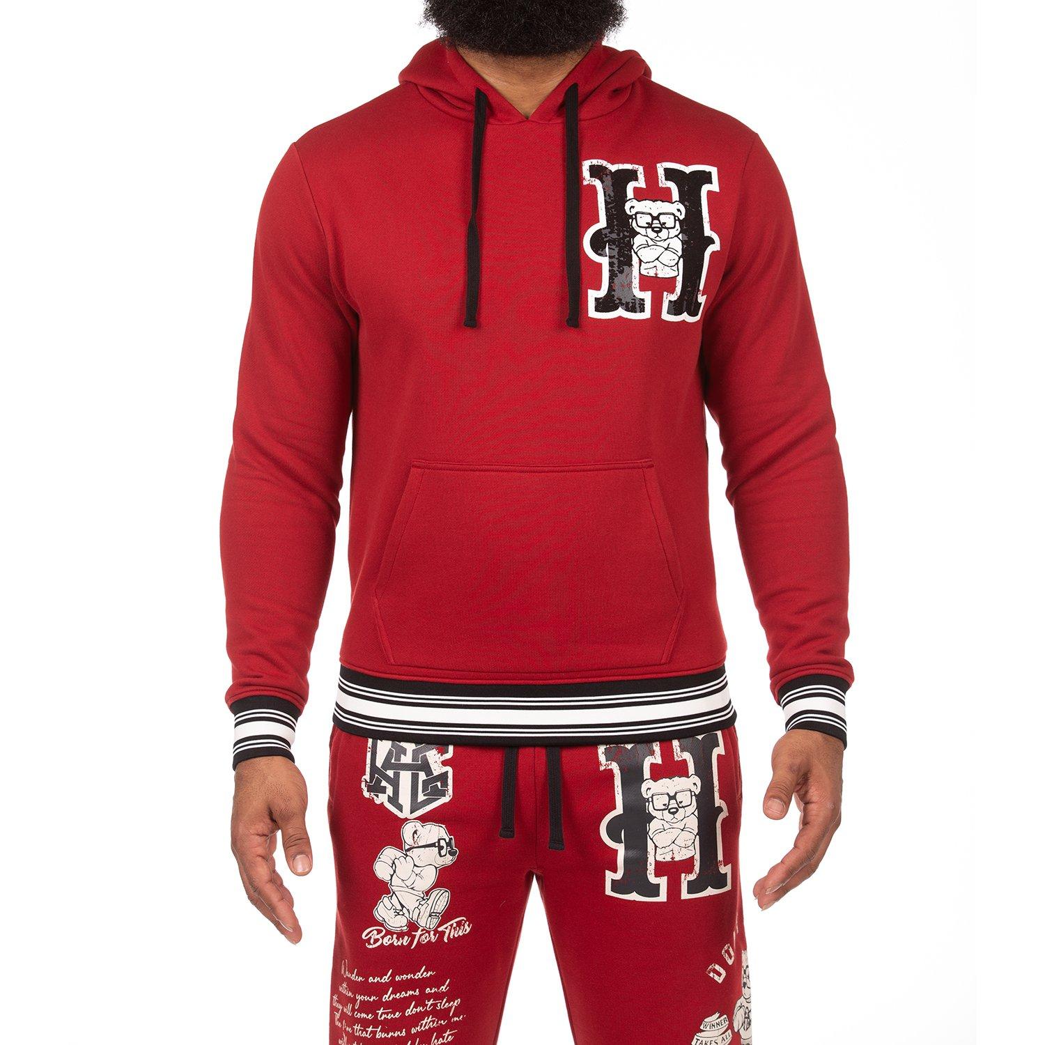 Red hustle cheap gang hoodie