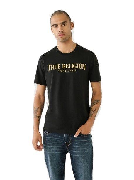 True Religion Men's Gold Arch Tee - Black - BLACK