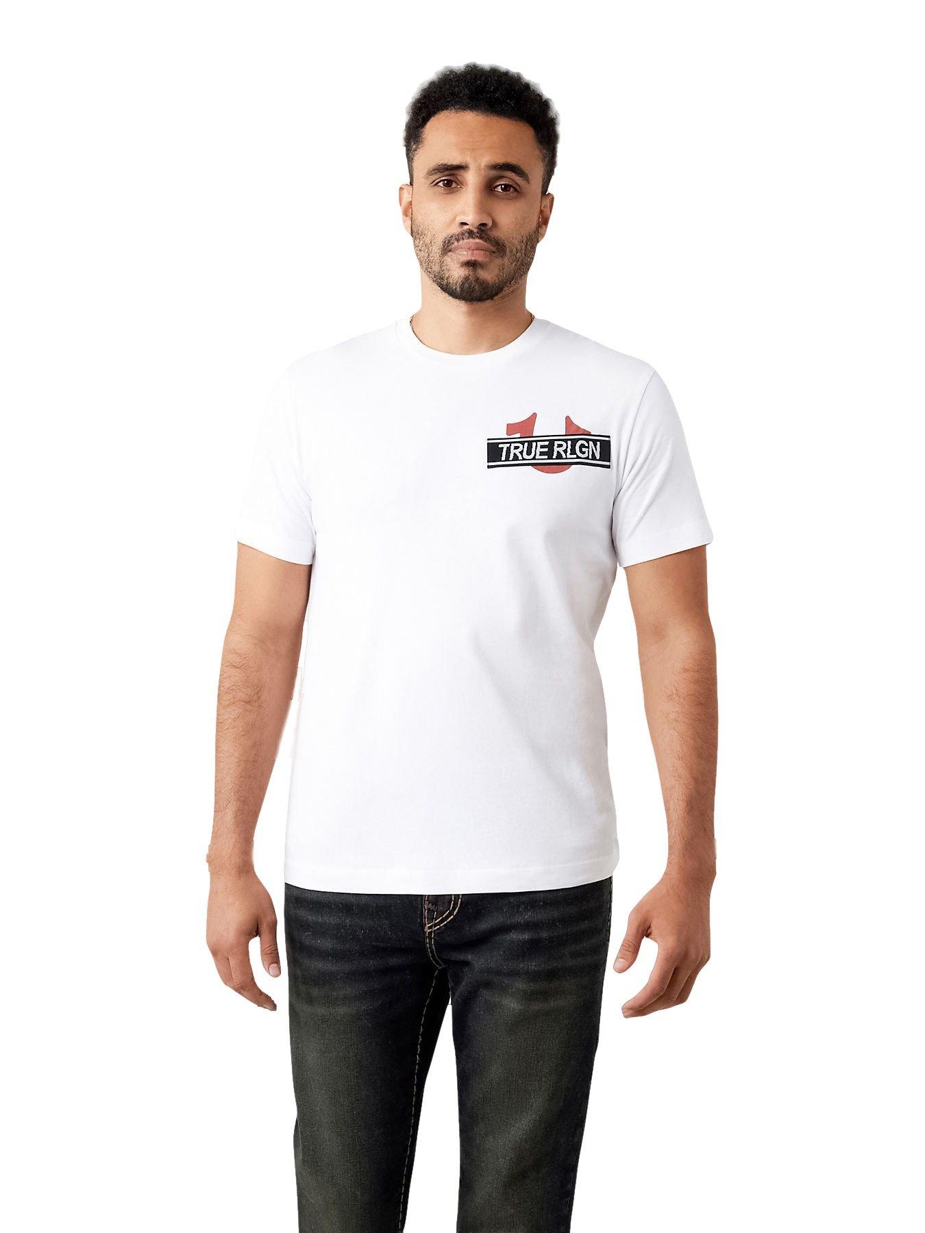 True Religion Men's SRS Tape Tee -  White - WHITE