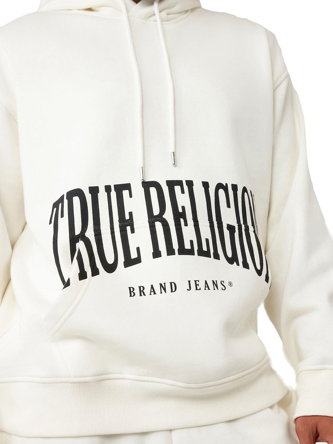 True Religion Stretch Logo Men's White Hoodie