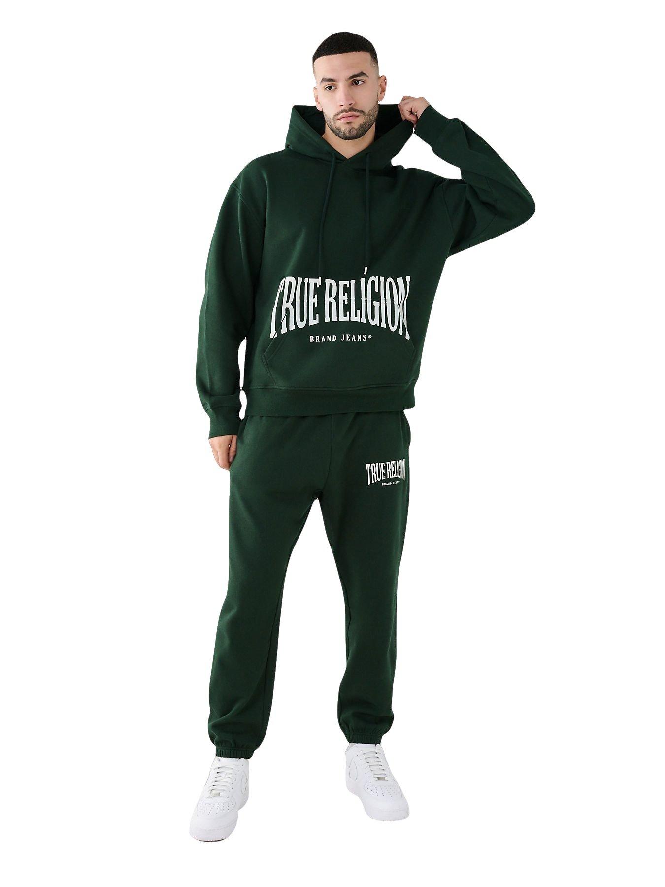 True Religion Stretch Logo Men's Green Hoodie