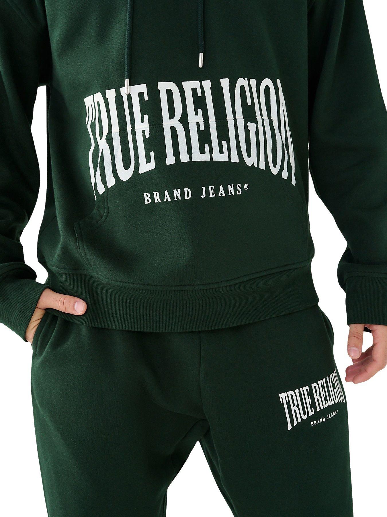 True Religion Stretch Logo Men's Green Hoodie