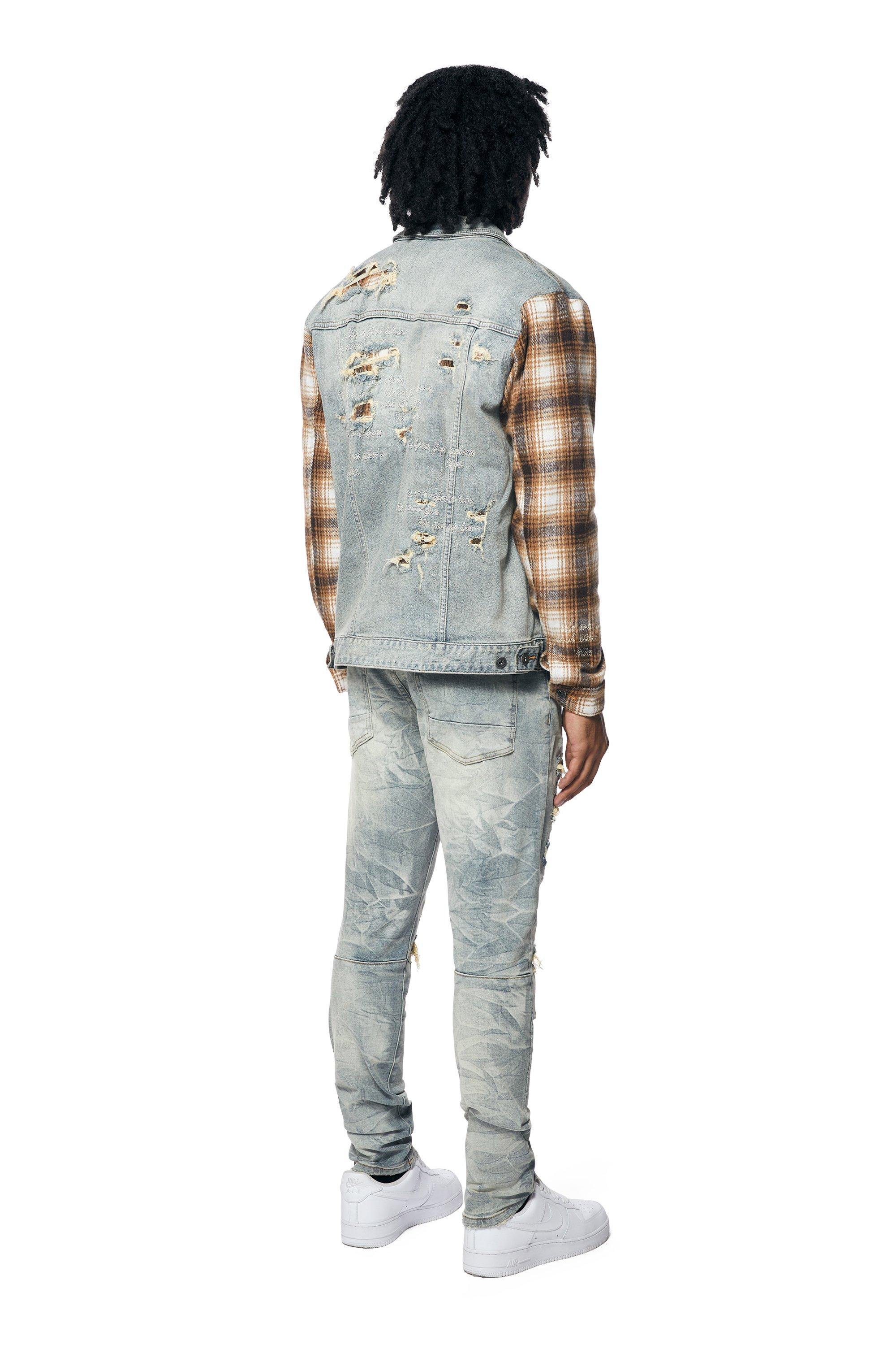 Smoke Rise Men's Plain Backed Denim Jacket - MULTI-COLOR Thumbnail View 2