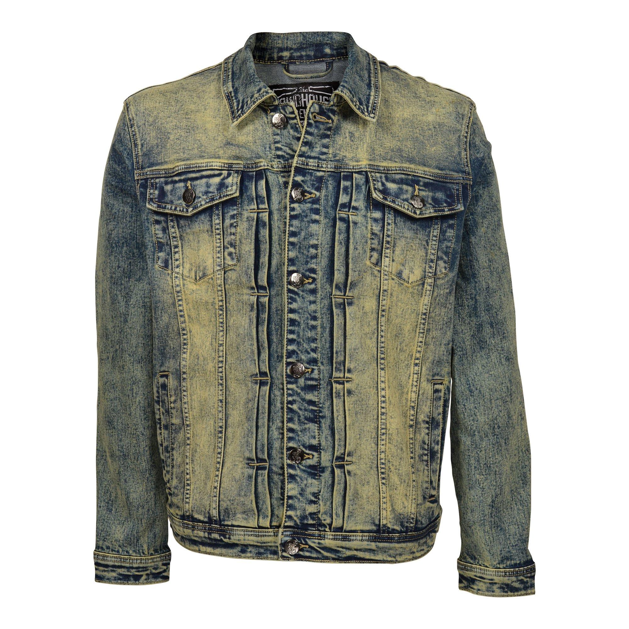 Grindhouse Men's Blue Vintage Wash Denim Jacket - BLUE