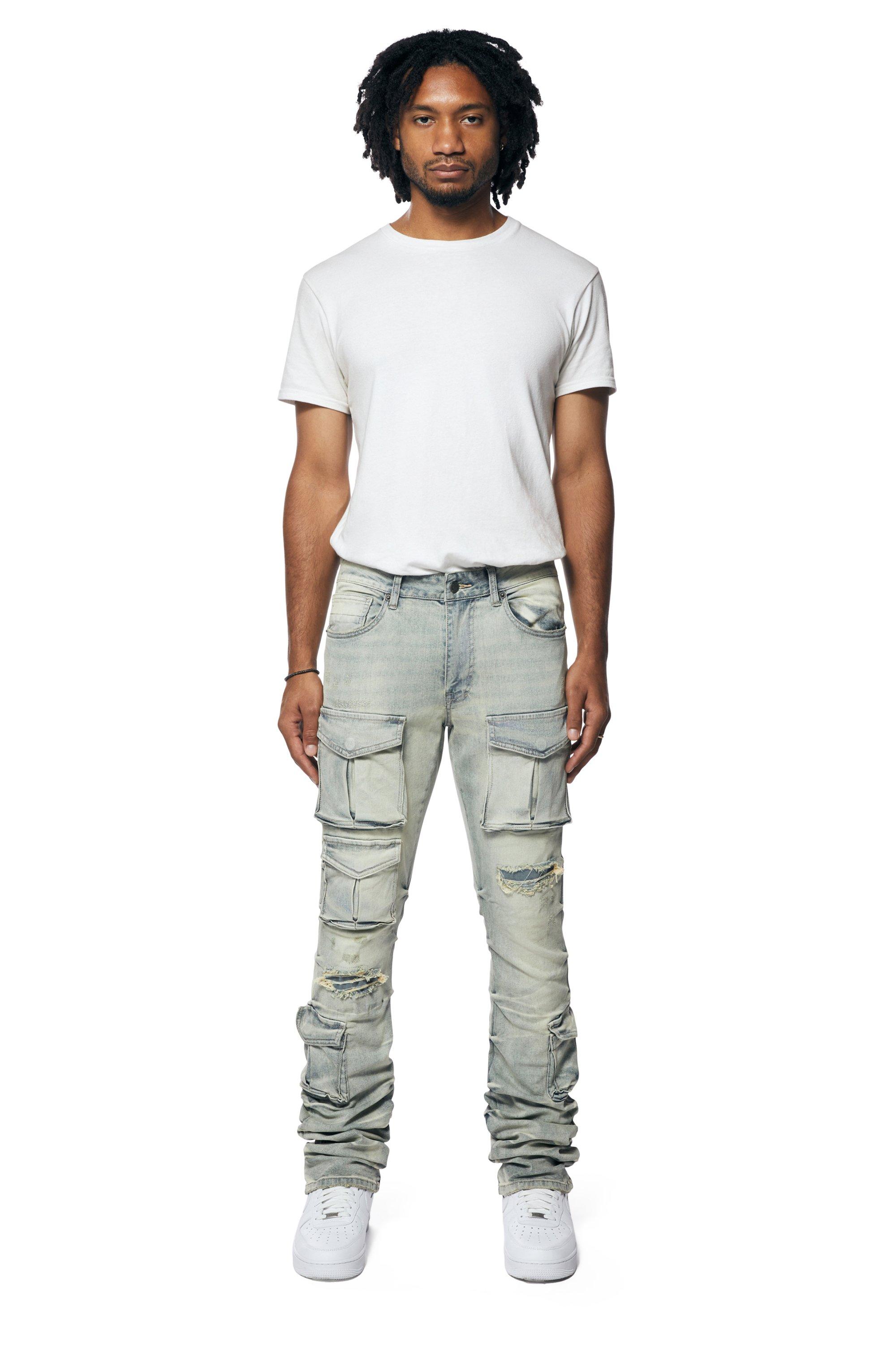 Grindhouse Men's Stacked Flare Cargo Denim Jeans - Hibbett | City Gear