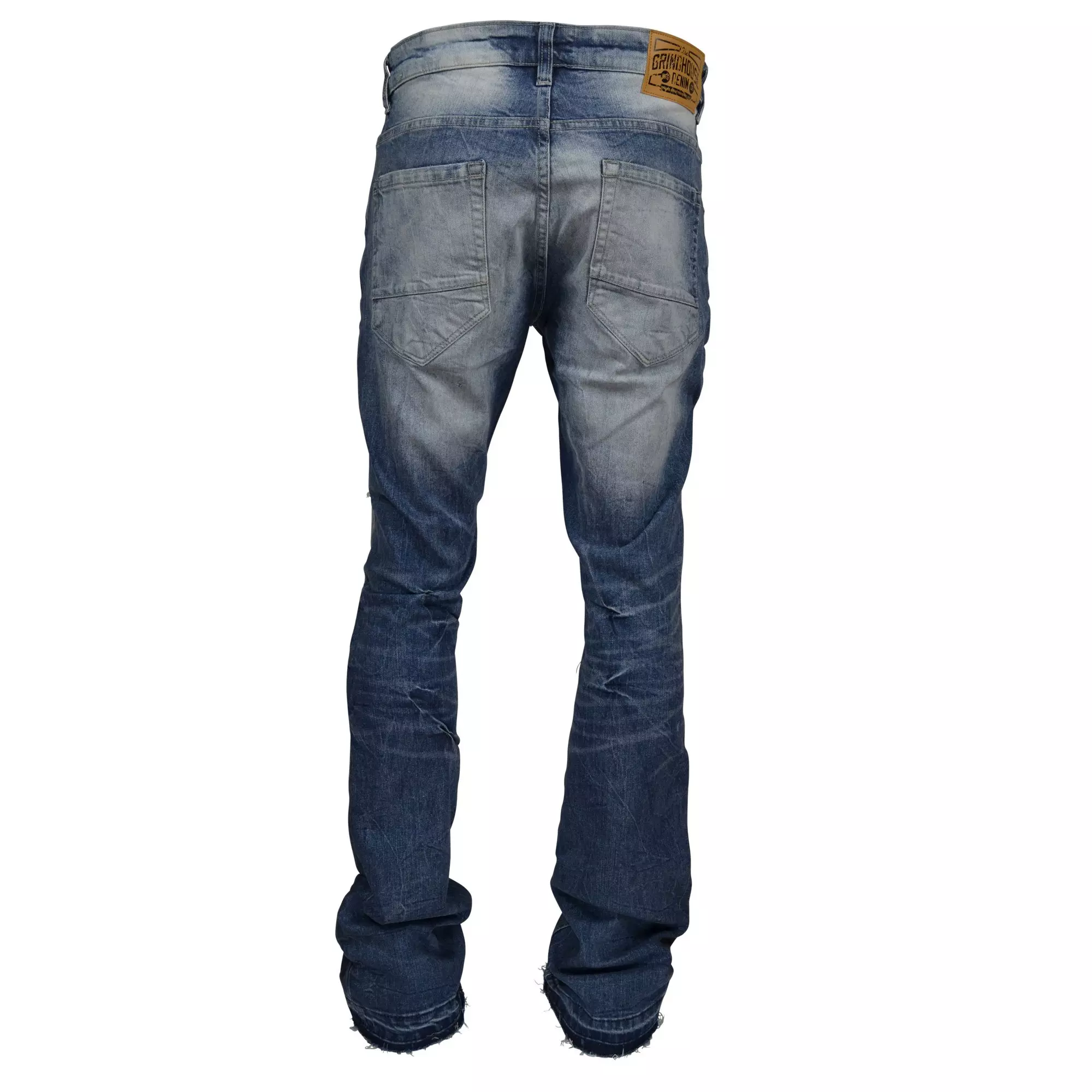 Grindhouse Men's Stacked Flare Vintage Slim Fit Jeans - Blue - BLUE