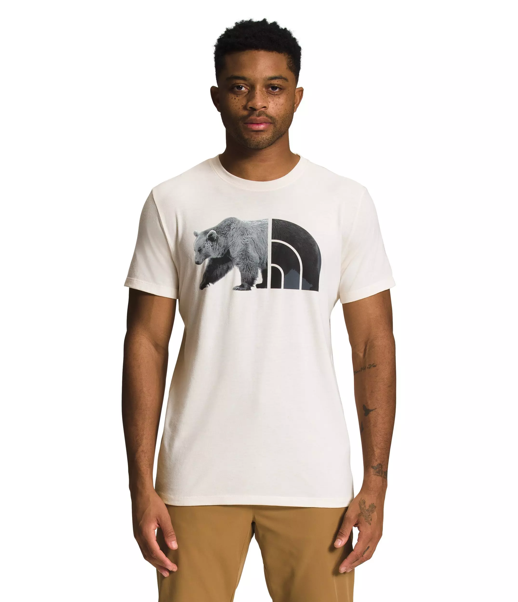 The North Face Men's Triblend Bear Tee-Off-White - OFF-WHITE