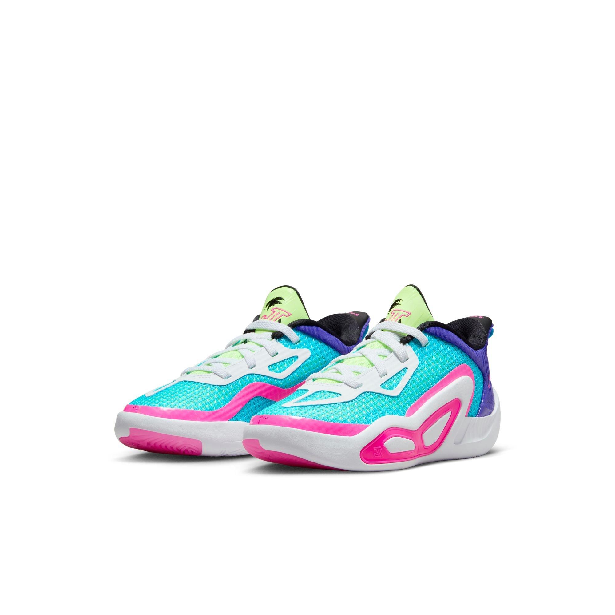 Jordan Tatum 1 "Wave Runner" Preschool Kids' Basketball Shoe - LAGOON PULSE/PINK BLAST/PSYCHIC PURPLE Thumbnail View 3