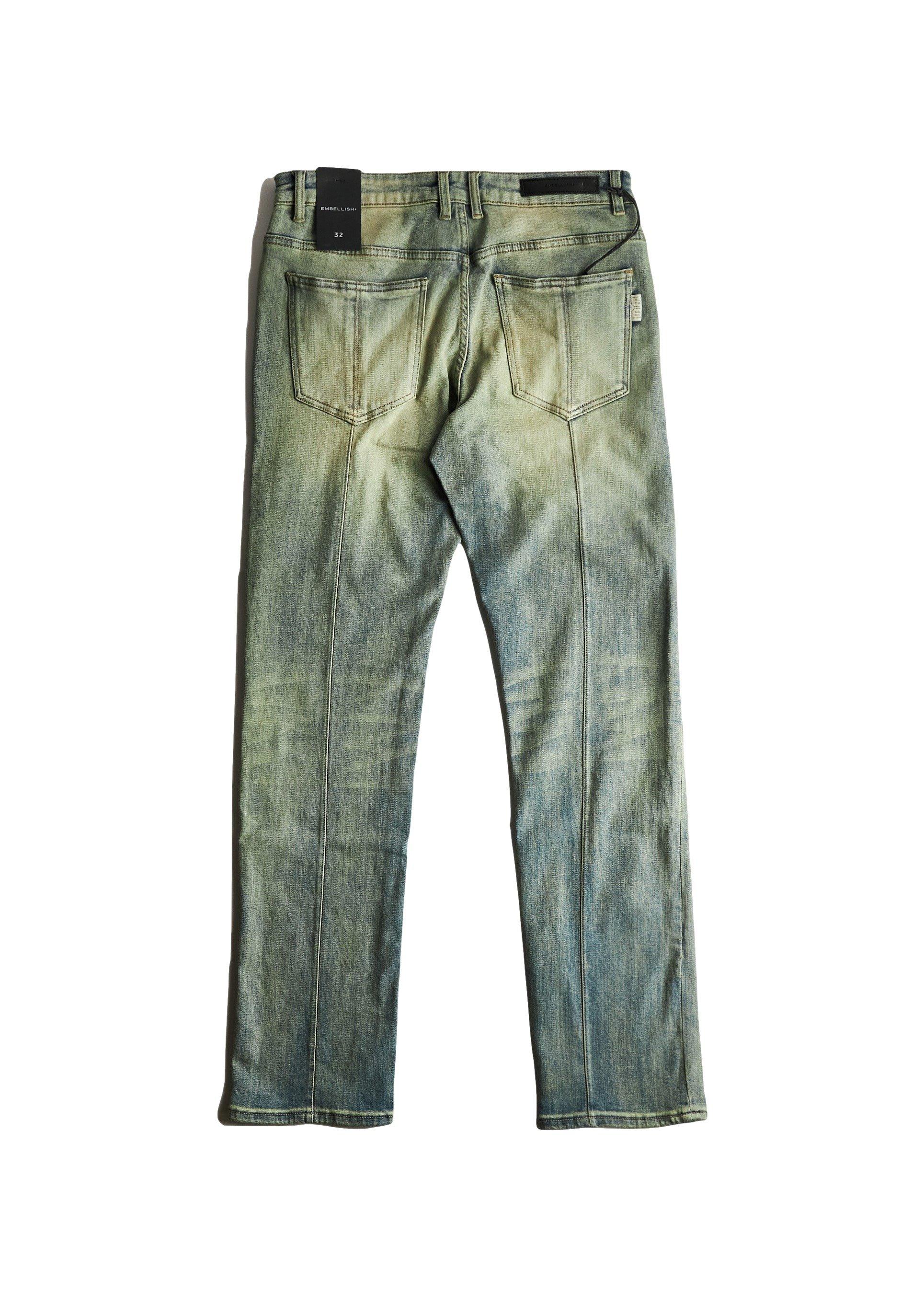 Embellish Jacky Sand Stack Straight Leg Men's Medium Blue Jeans