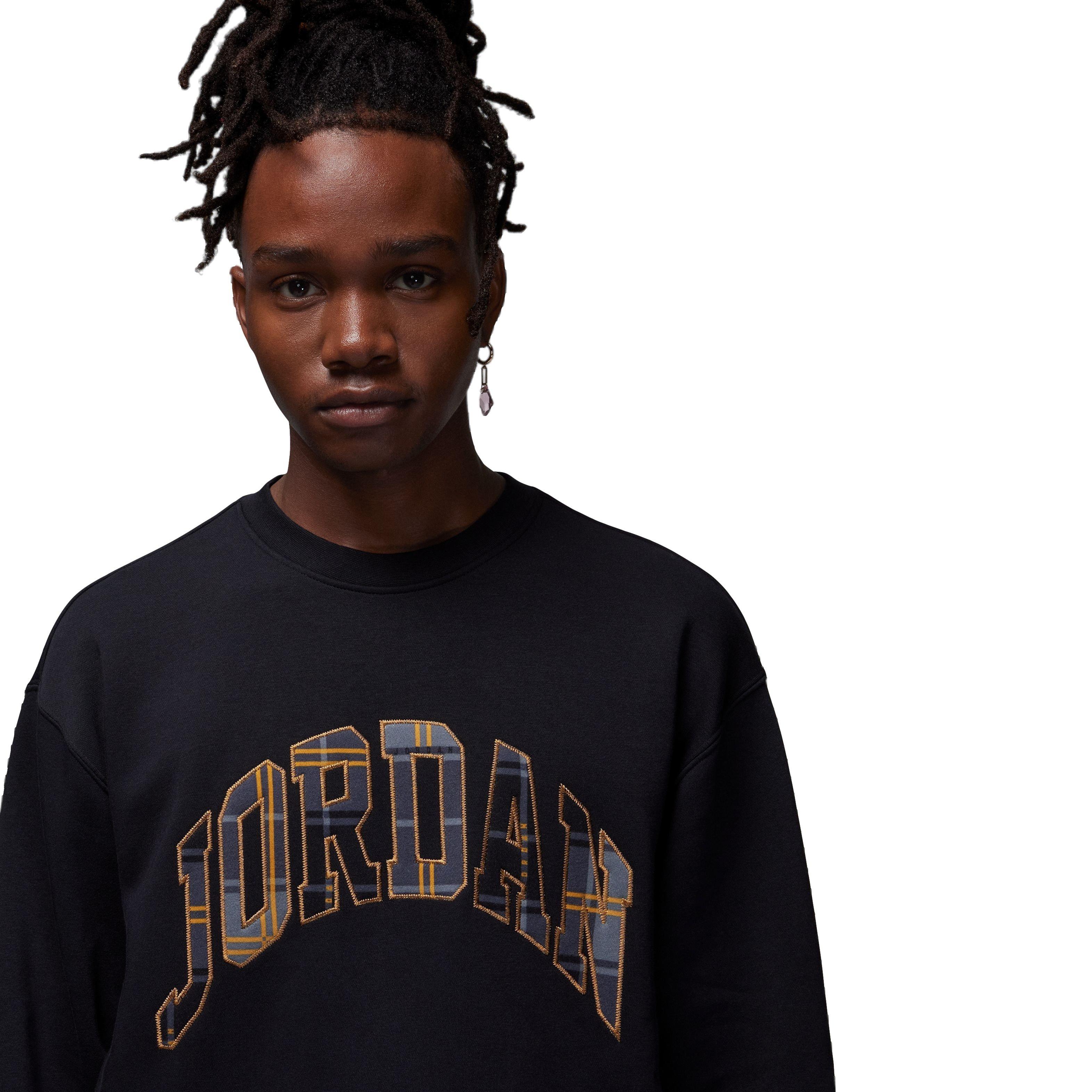Jordan Men's Essential Holiday Fleece Crew - BLACK/GOLD Thumbnail View 3