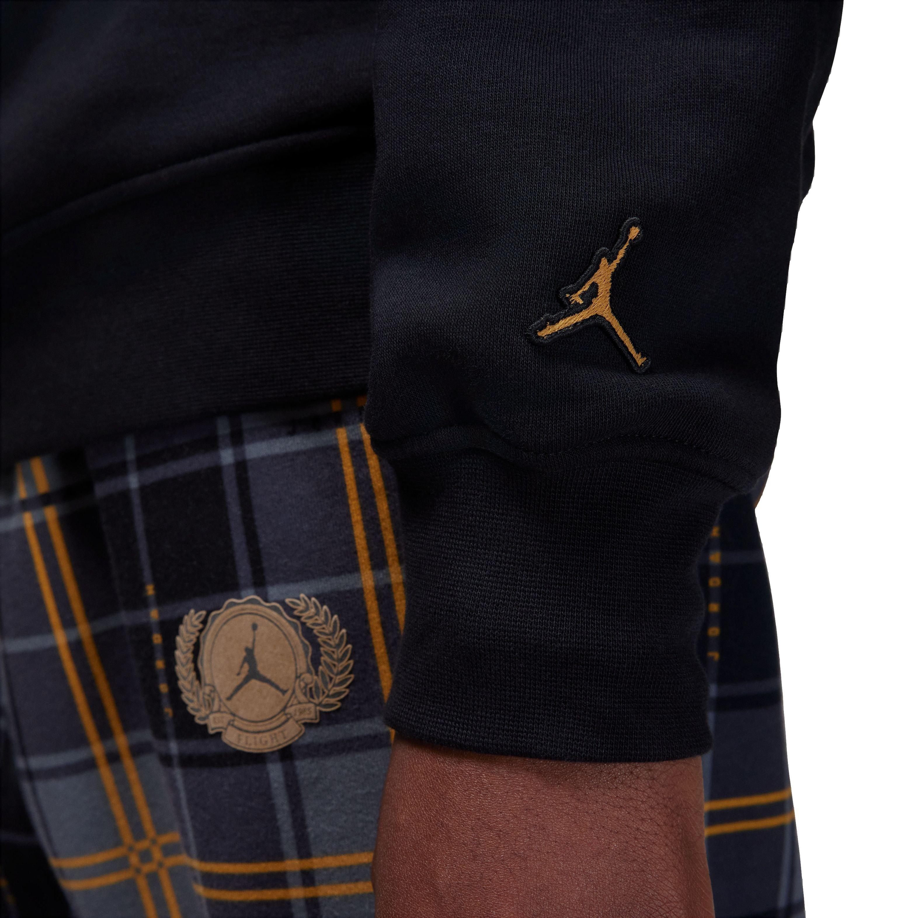 Jordan Men's Essential Holiday Fleece Crew - BLACK/GOLD Thumbnail View 5