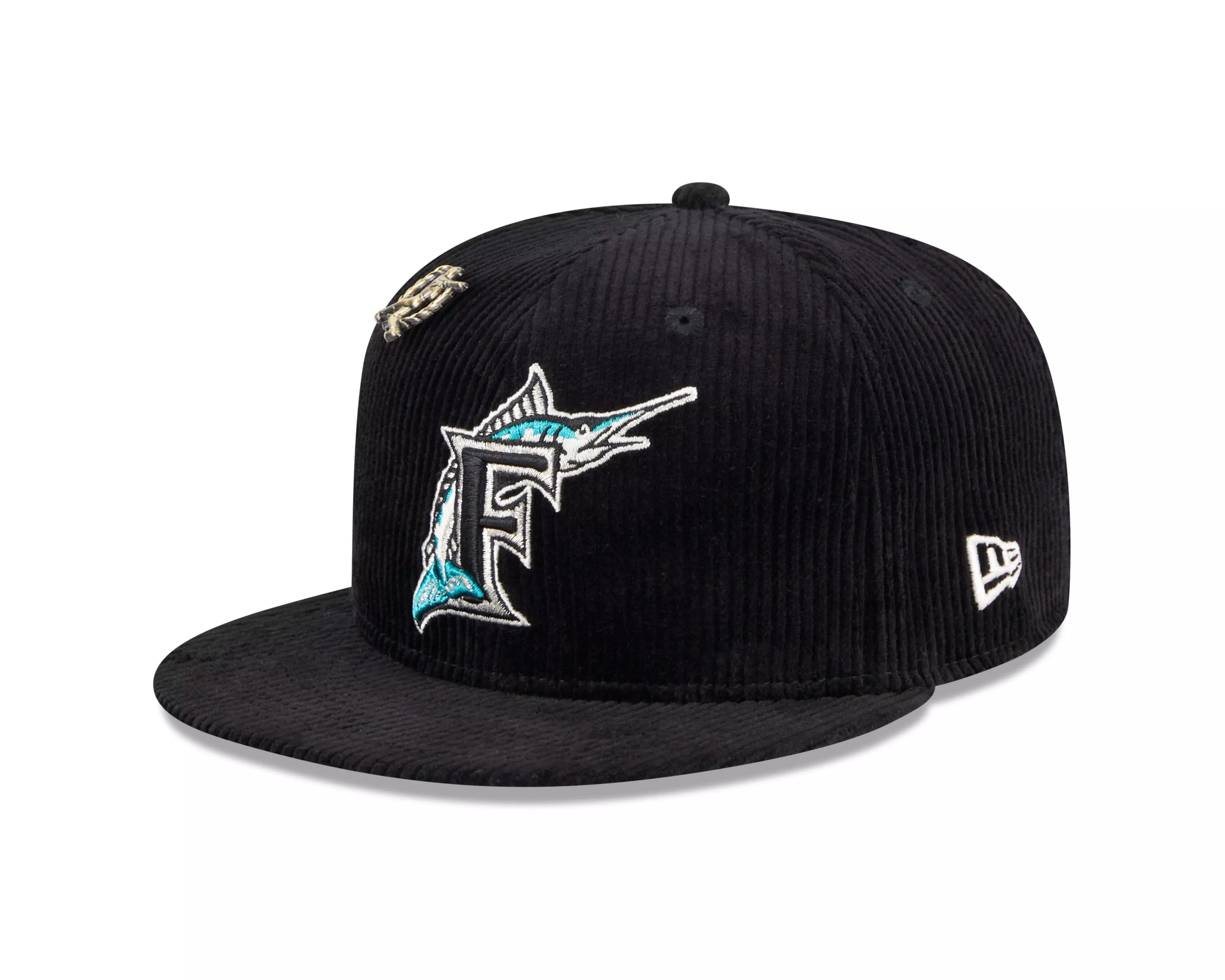 New Era Letterman Pin Miami Marlins Fitted Hat - Black - BLACK
