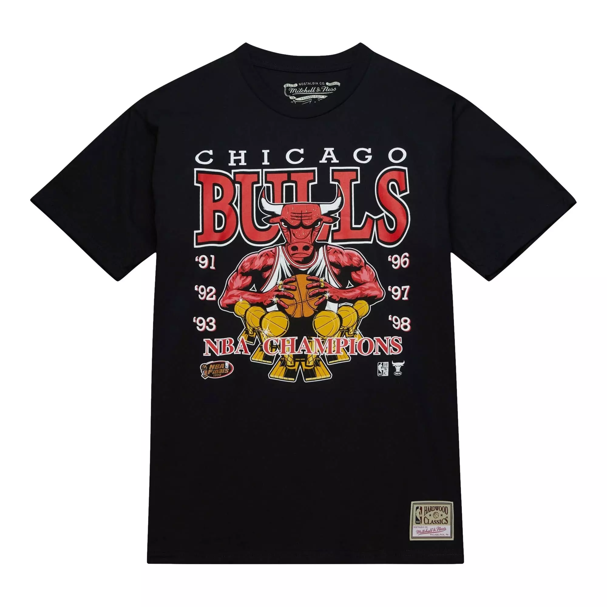 Mitchell & Ness Chicago Bulls D NBA Finals Short Sleeve Tee - BLACK