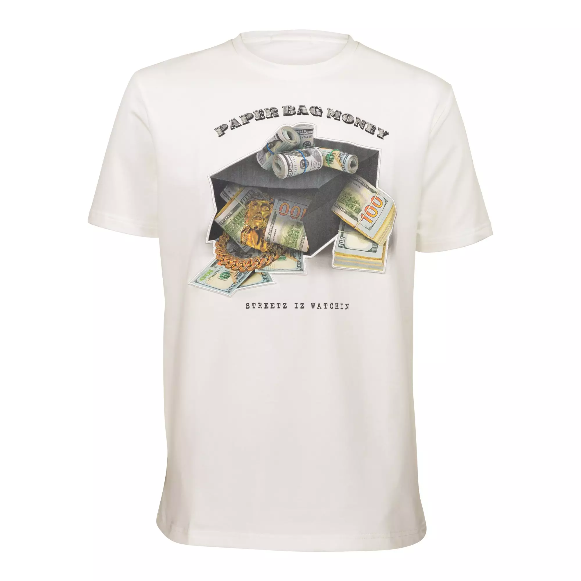Streetz Iz Watchin Men's Paper Bag Money Tee - TAN