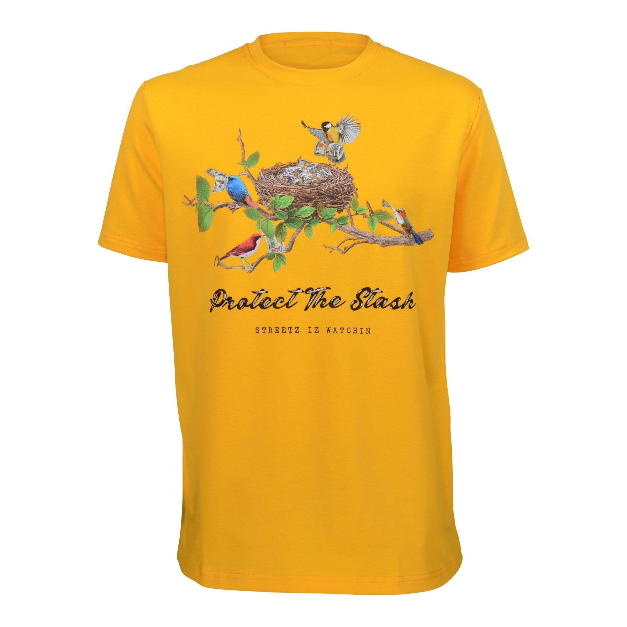 Streetz Iz Watchin Men's Protect The Stash Tee - YELLOW Thumbnail View 1