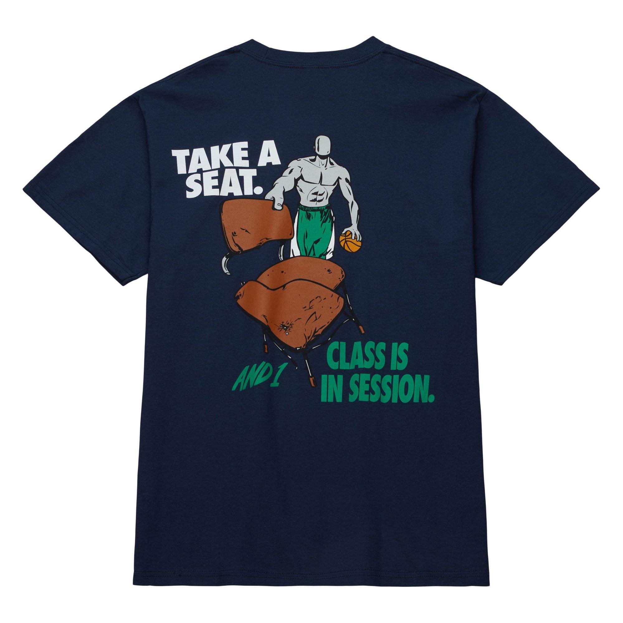 Mitchell & Ness Men's AND1 Take a Seat Short Sleeve Top - NAVY