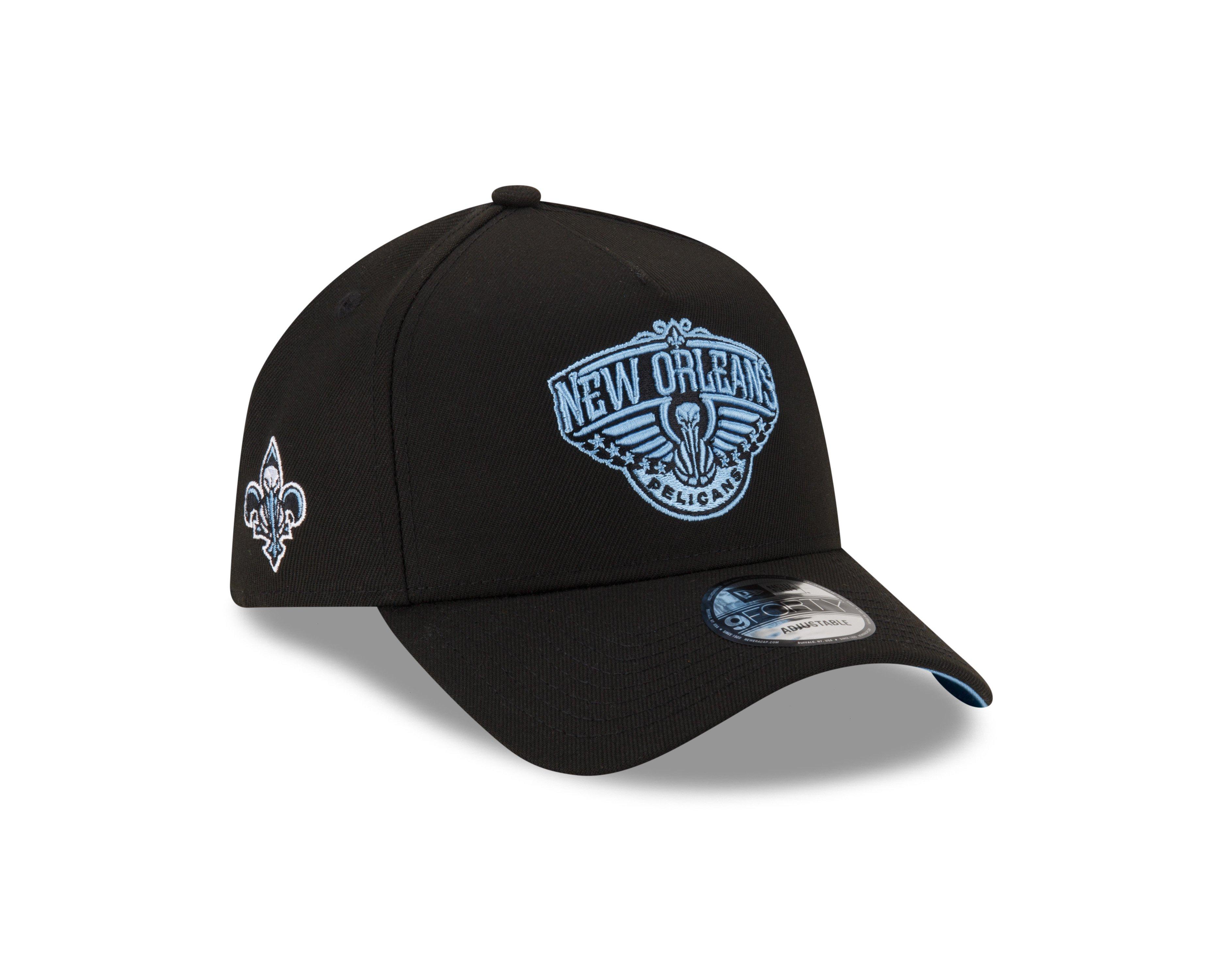 New Era New Orleans Pelicans 9FORTY A-Frame Black/LT Blue Snapback