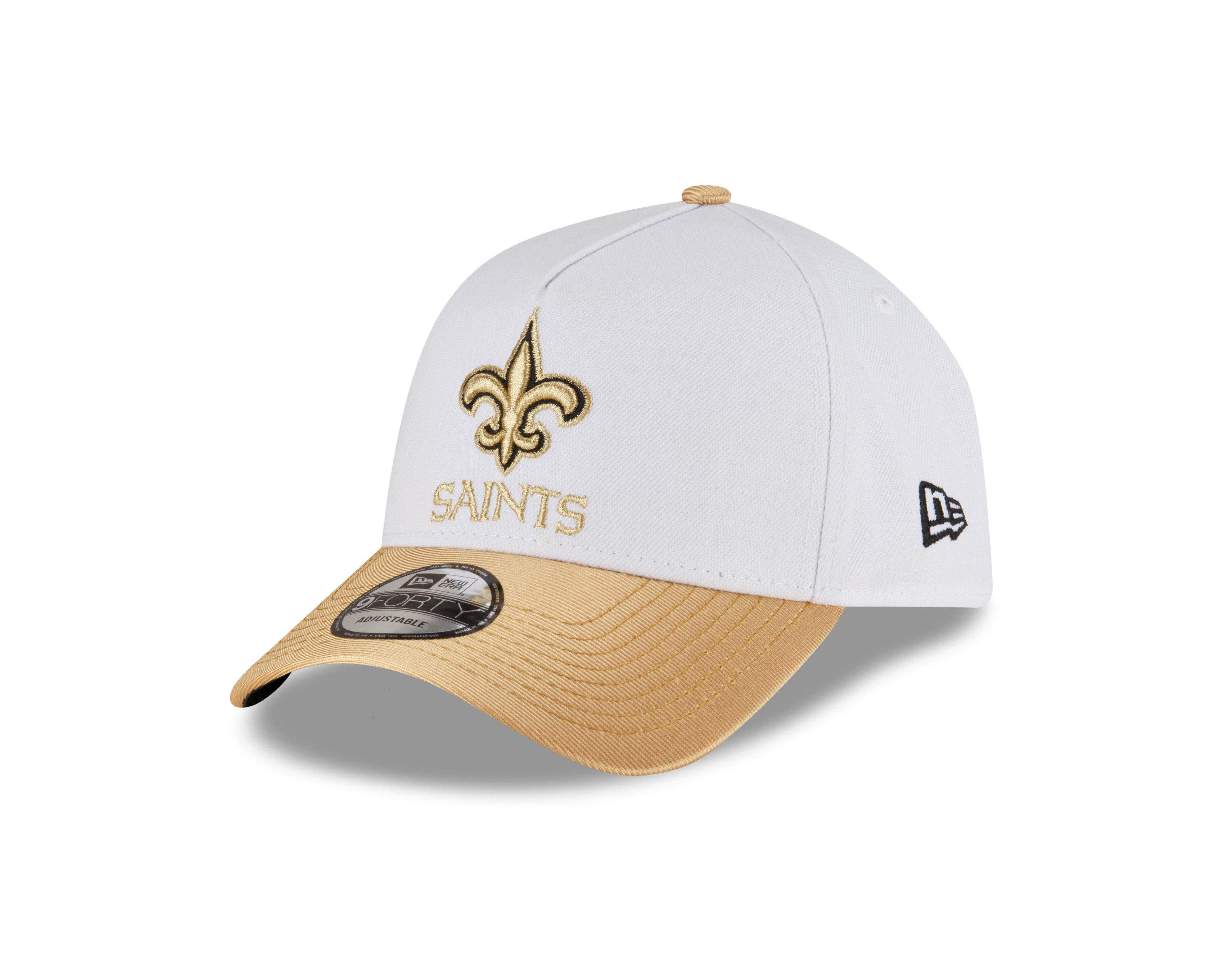 New Era New Orleans Saints 9FORTY 2023 A-Frame NFL Snapback-White/Gold - WHITE/GOLD Thumbnail View 1