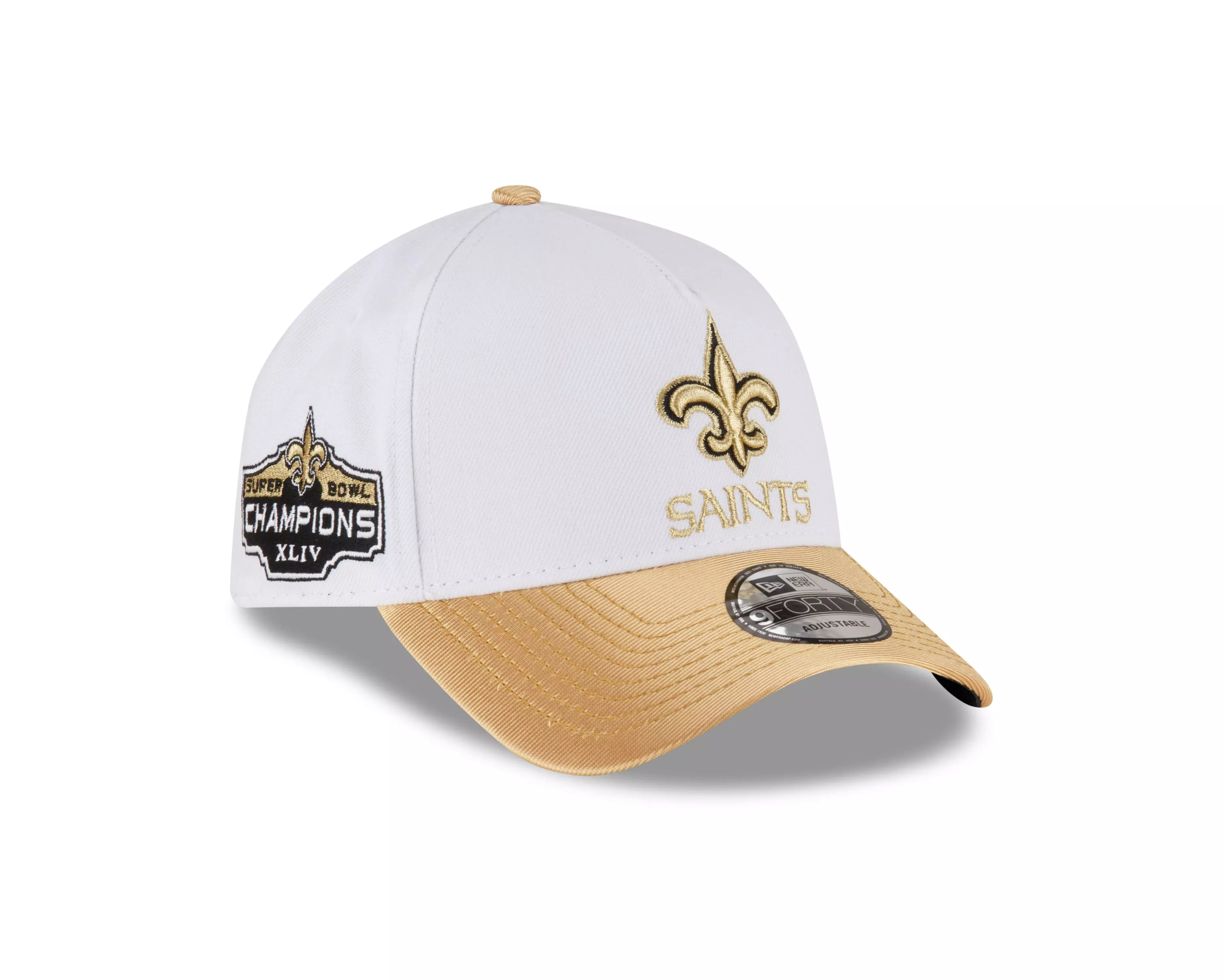New Era New Orleans Saints 9FORTY 2023 A-Frame NFL Snapback-White/Gold - WHITE/GOLD