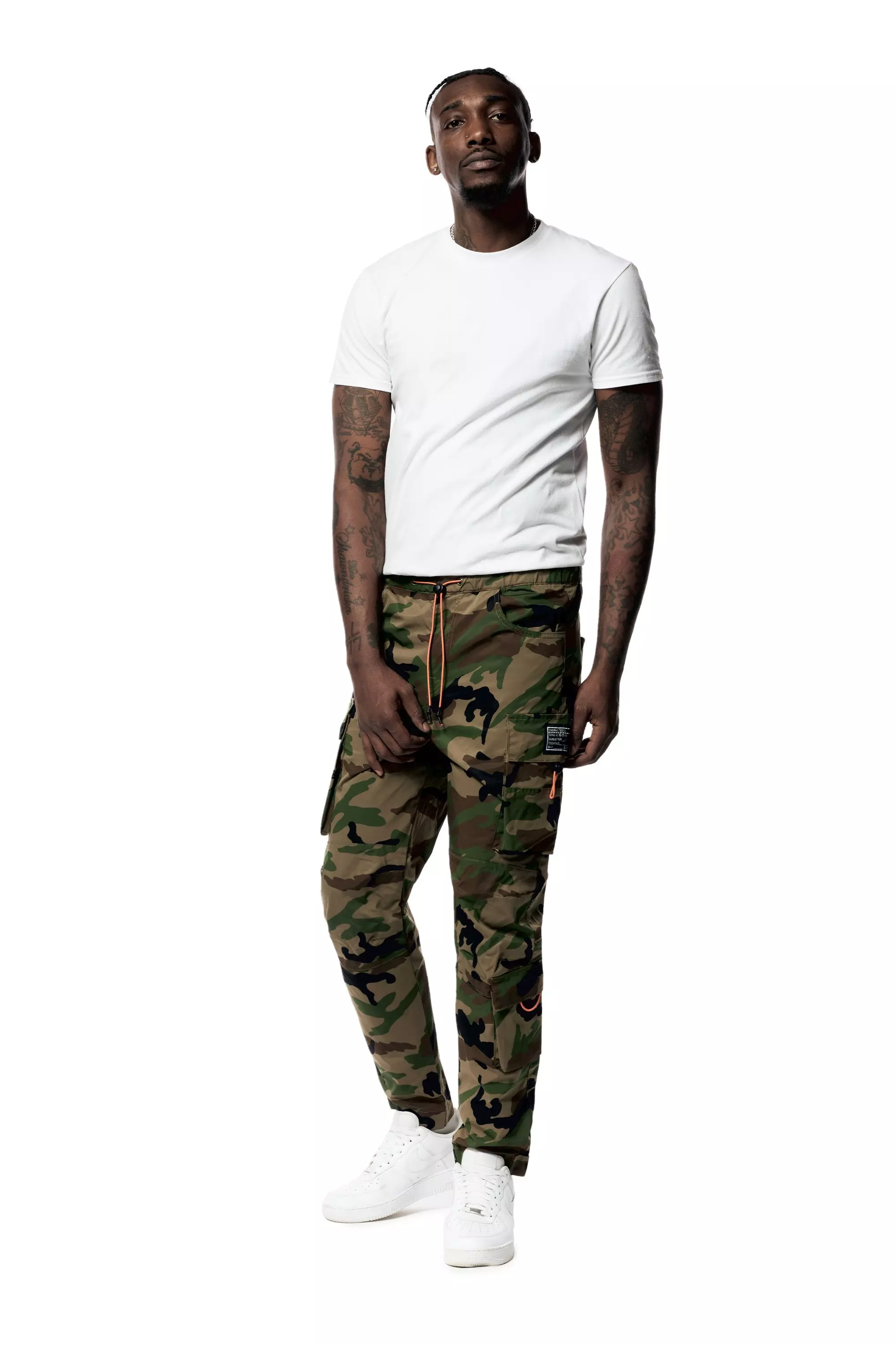 Smoke Rise men's Two Toned Utility Nylon Jogger - Camo - CAMOUFLAGE
