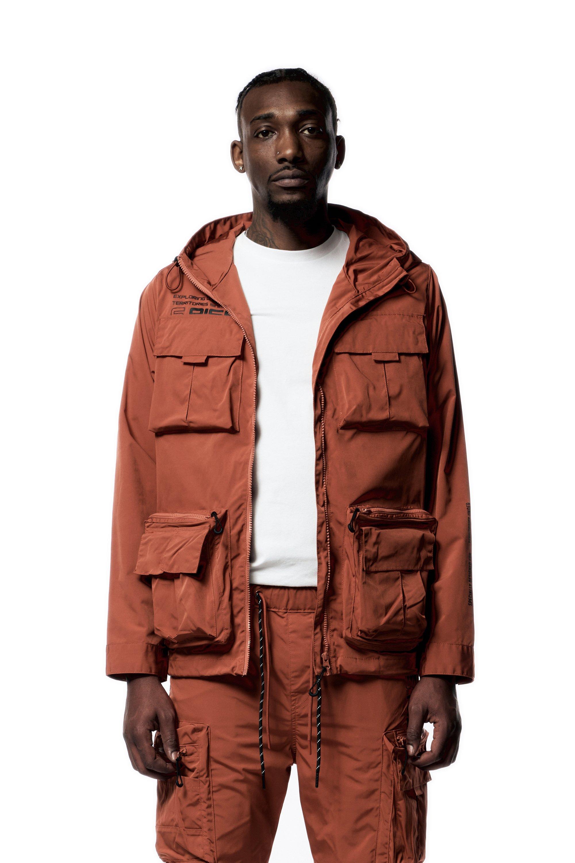 Smoke Rise Men's Nylon Utility Jacket - Rust - RUST Thumbnail View 1