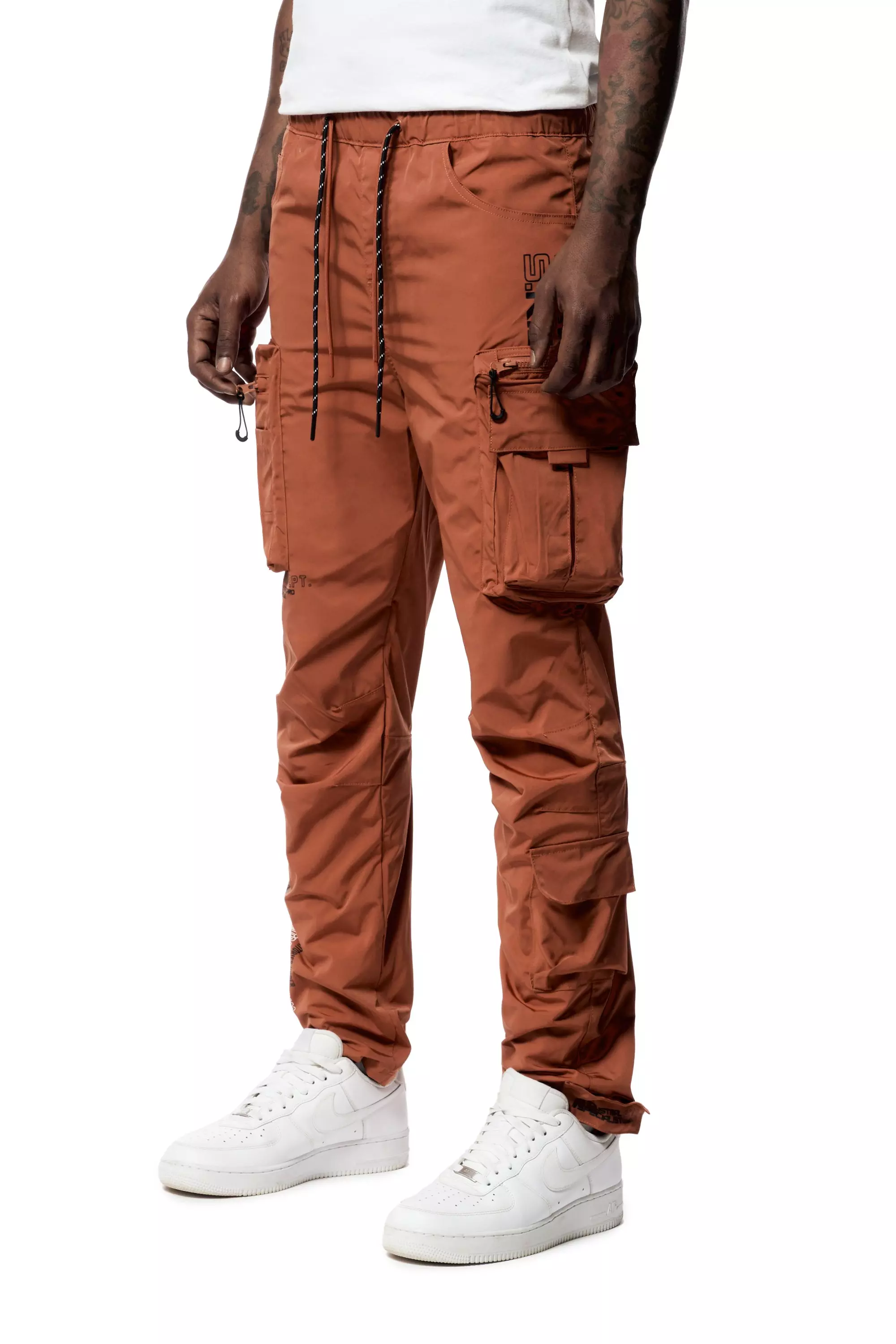 Smoke Rise Men's Nylon Utility Joggers - Rust - RUST
