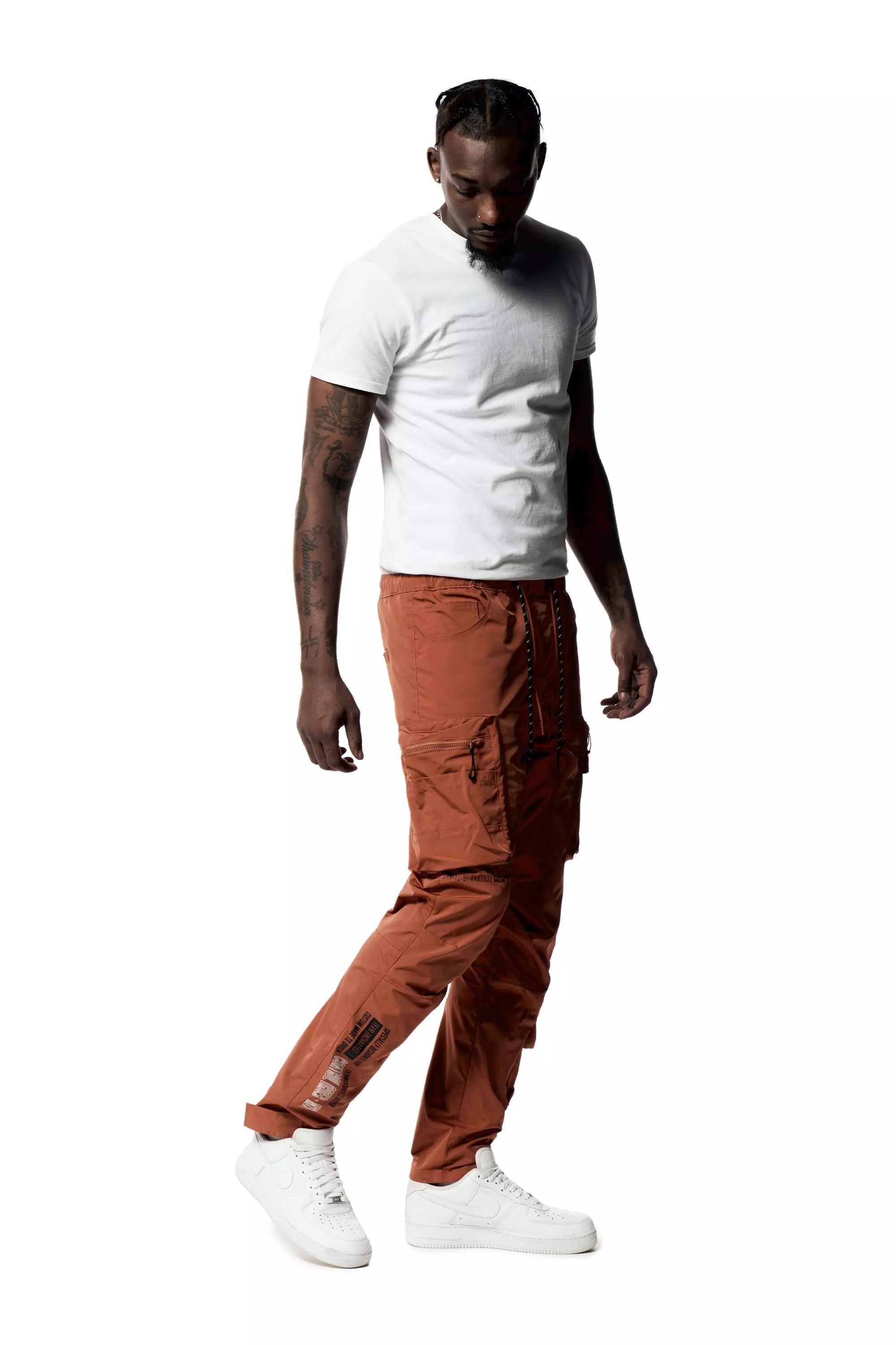 Smoke Rise Men's Nylon Utility Joggers - Rust - RUST