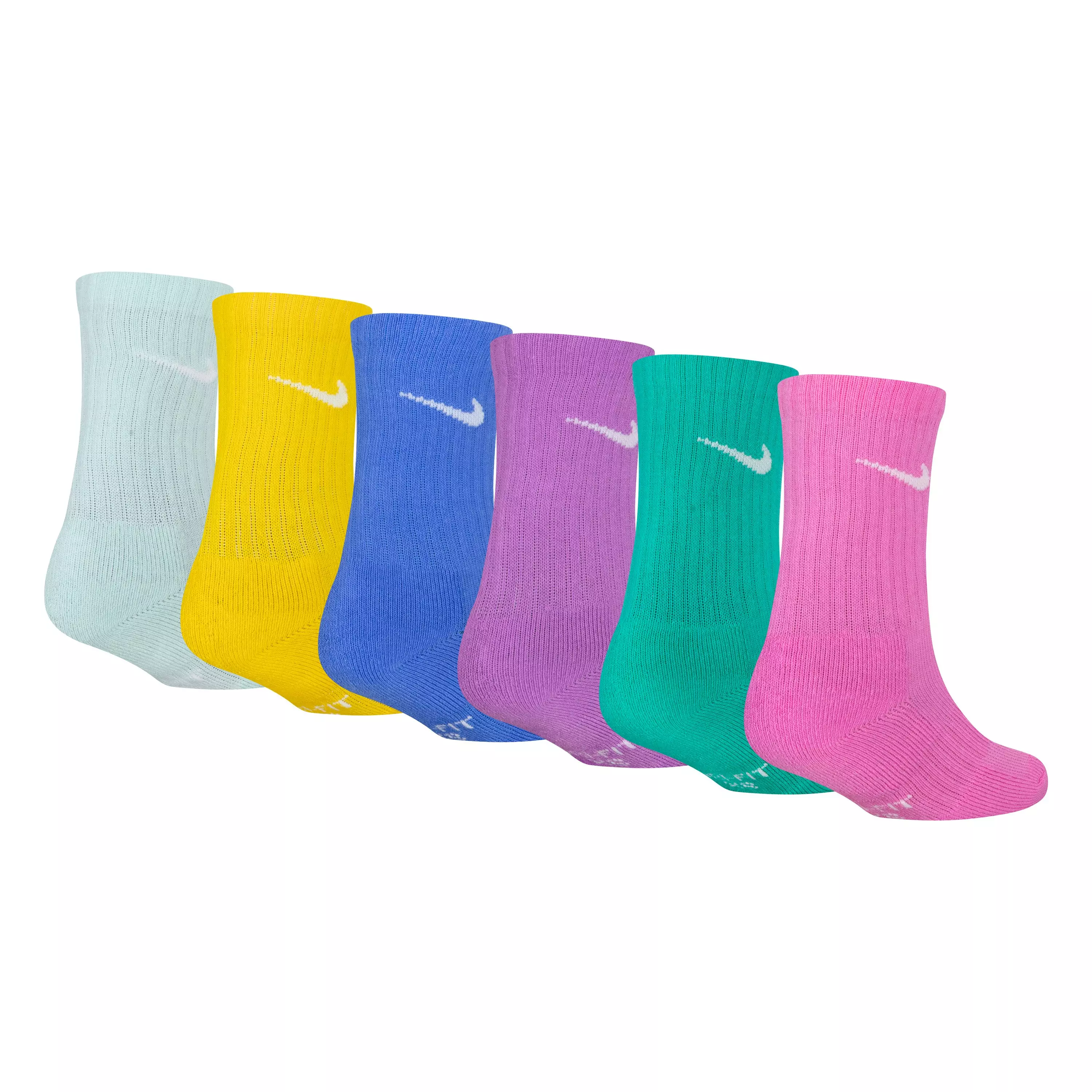 Nike Kids' Dri-FIT 6-Pack Crew Socks - MULTI-COLOR