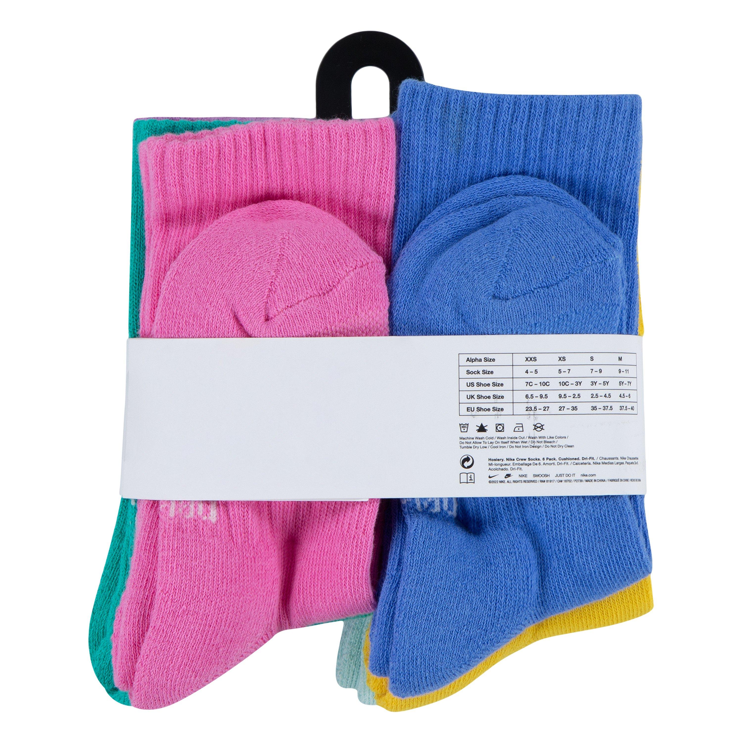 Nike Kids' Dri-FIT 6-Pack Crew Socks - MULTI-COLOR Thumbnail View 4