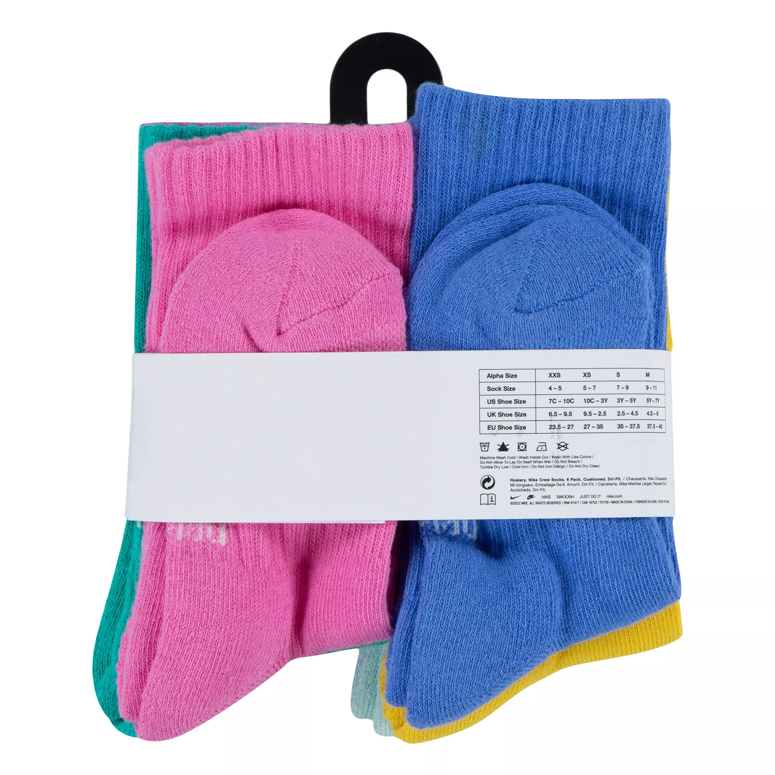 Nike Kids' Dri-FIT 6-Pack Crew Socks - MULTI-COLOR