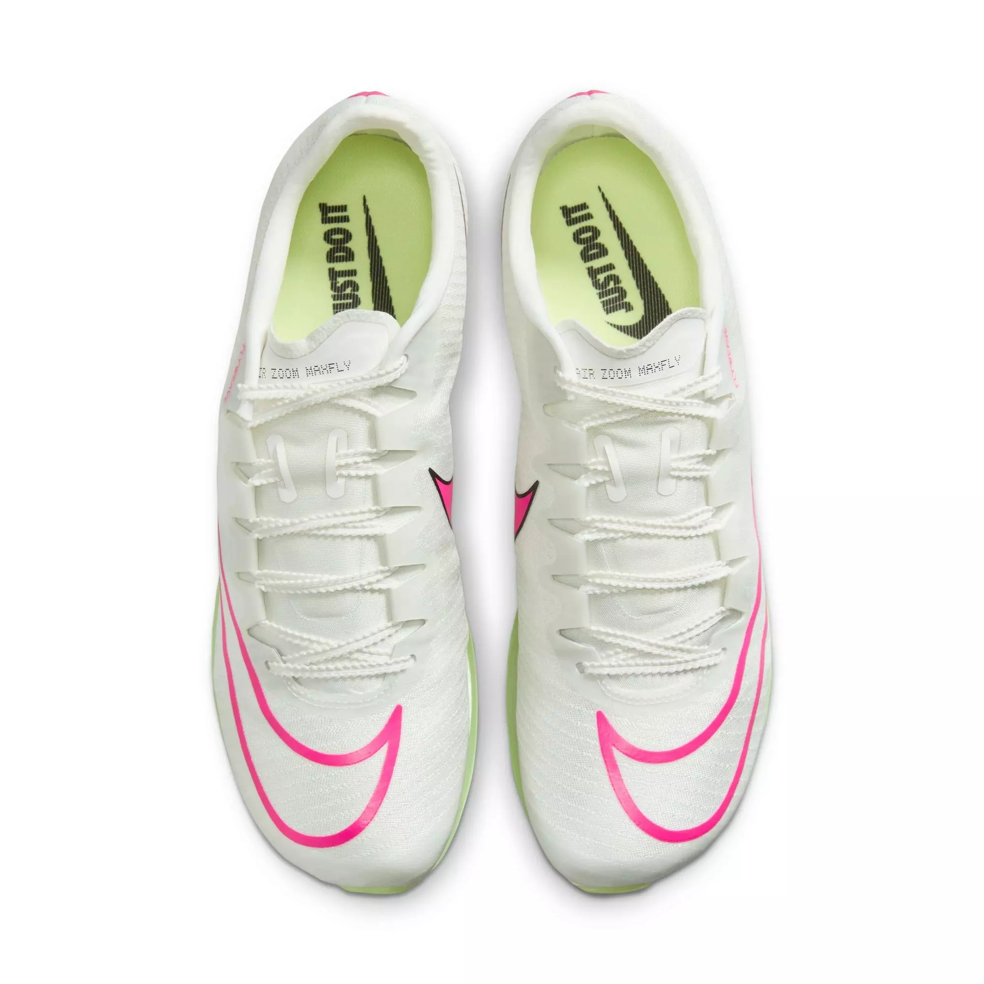 Nike Air Zoom Maxfly "Sail/Fierce Pink/Lt Lemon Twist" Men's Track Spike - WHITE/PINK