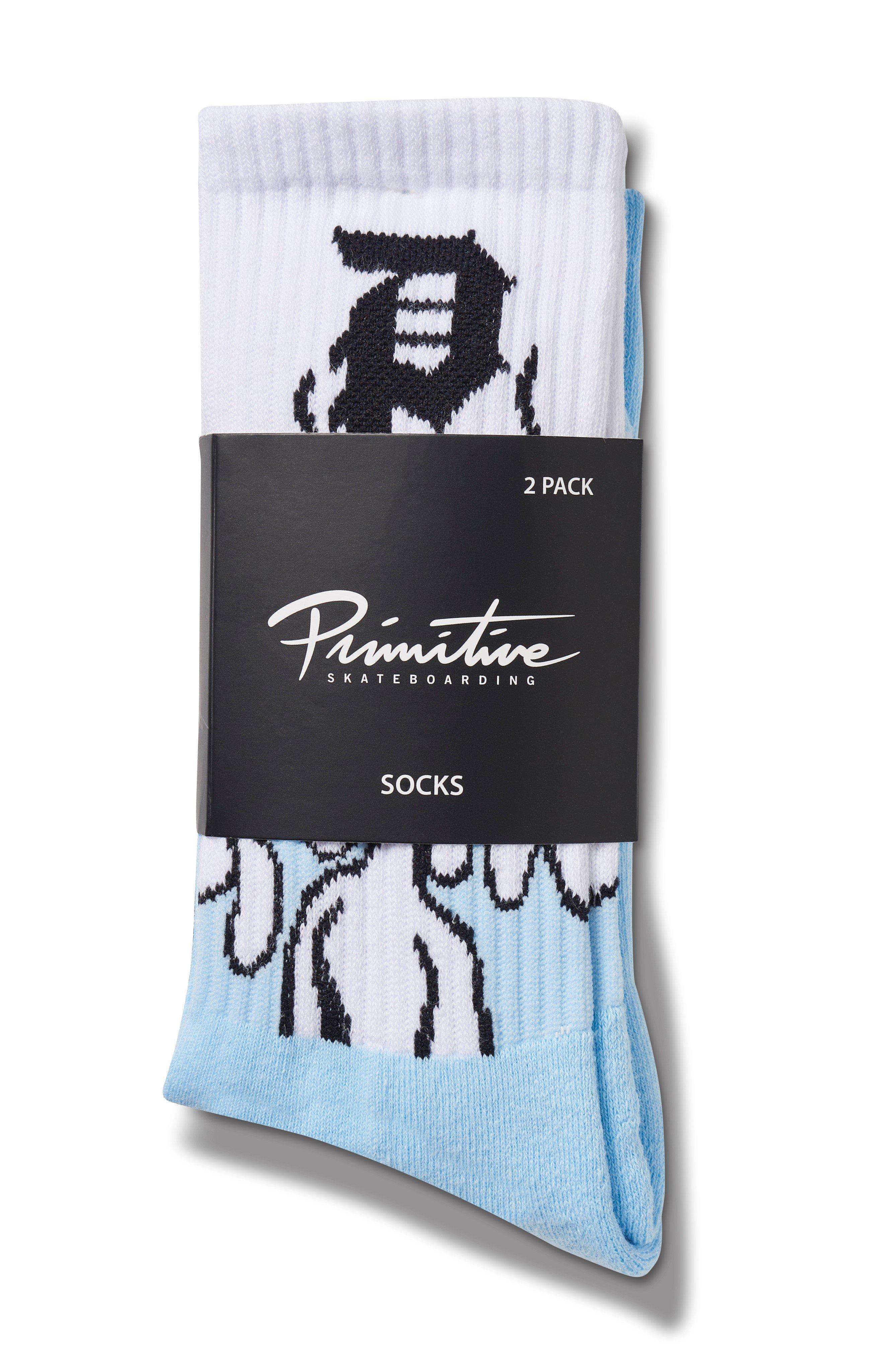 Primitive Fury Crew Blue Socks-2PK