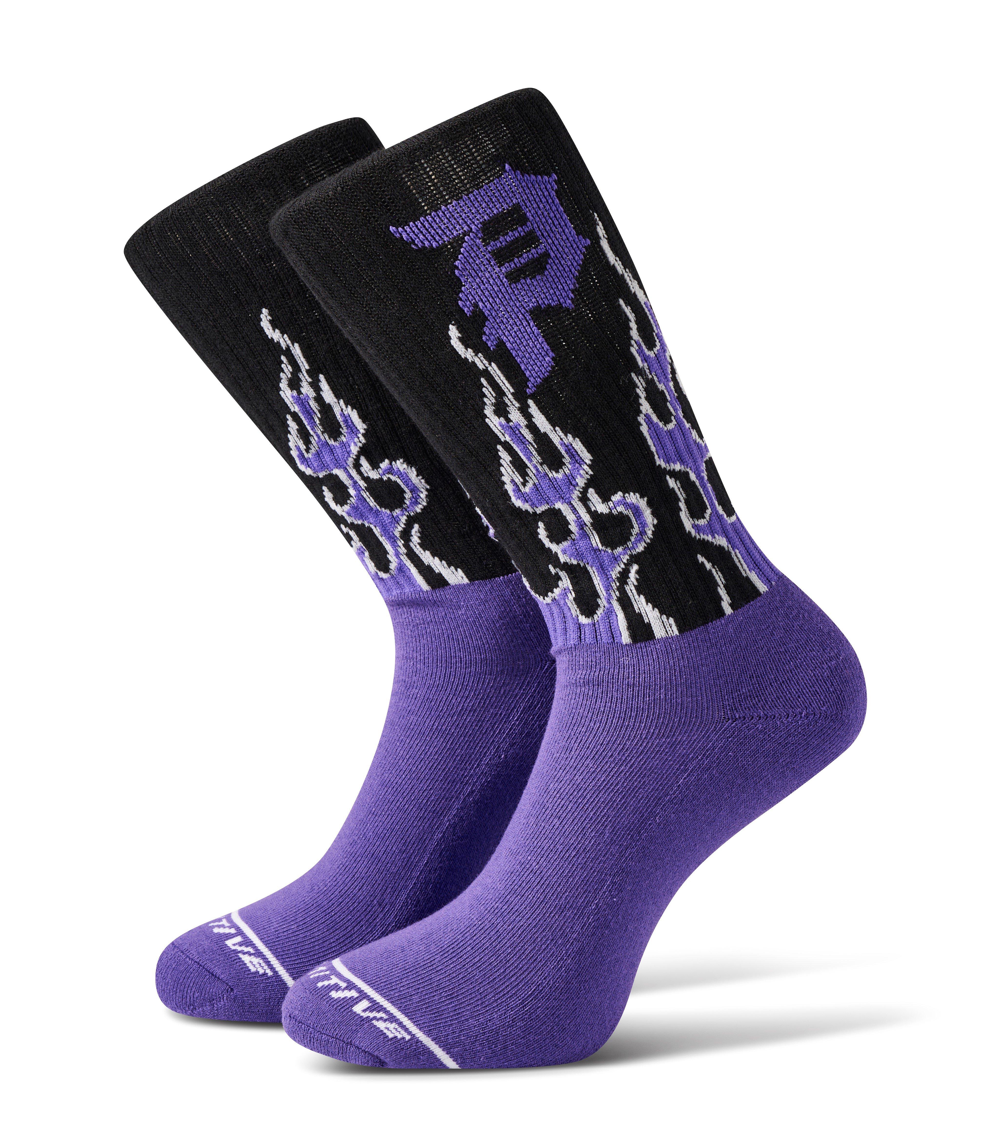 Primitive Fury Crew Socks-2PK - PURPLE